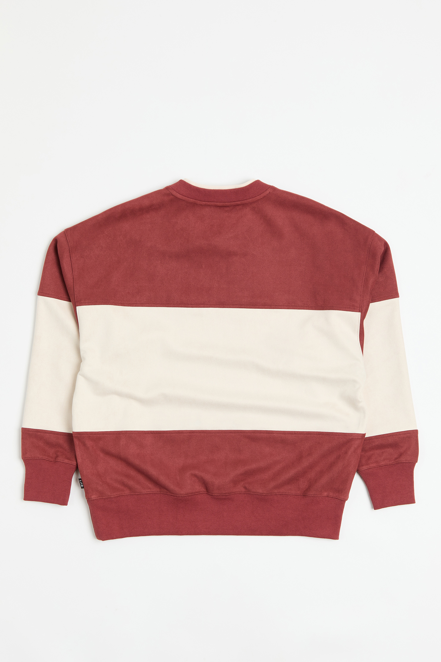 美式復古 麂皮拚色長袖上衣