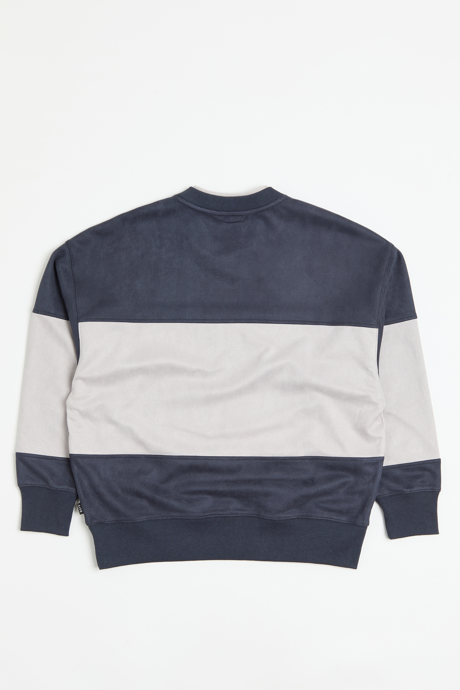 美式復古 麂皮拚色長袖上衣