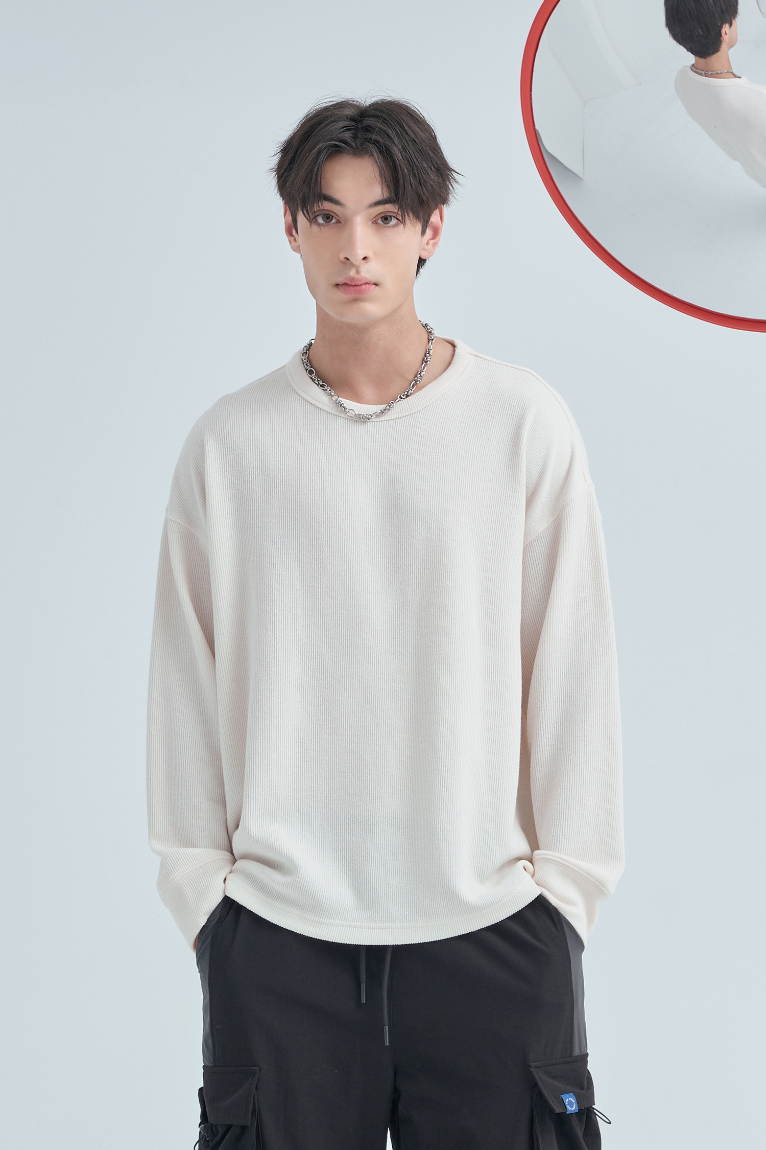 韓系 舒適棉柔針織 長袖上衣