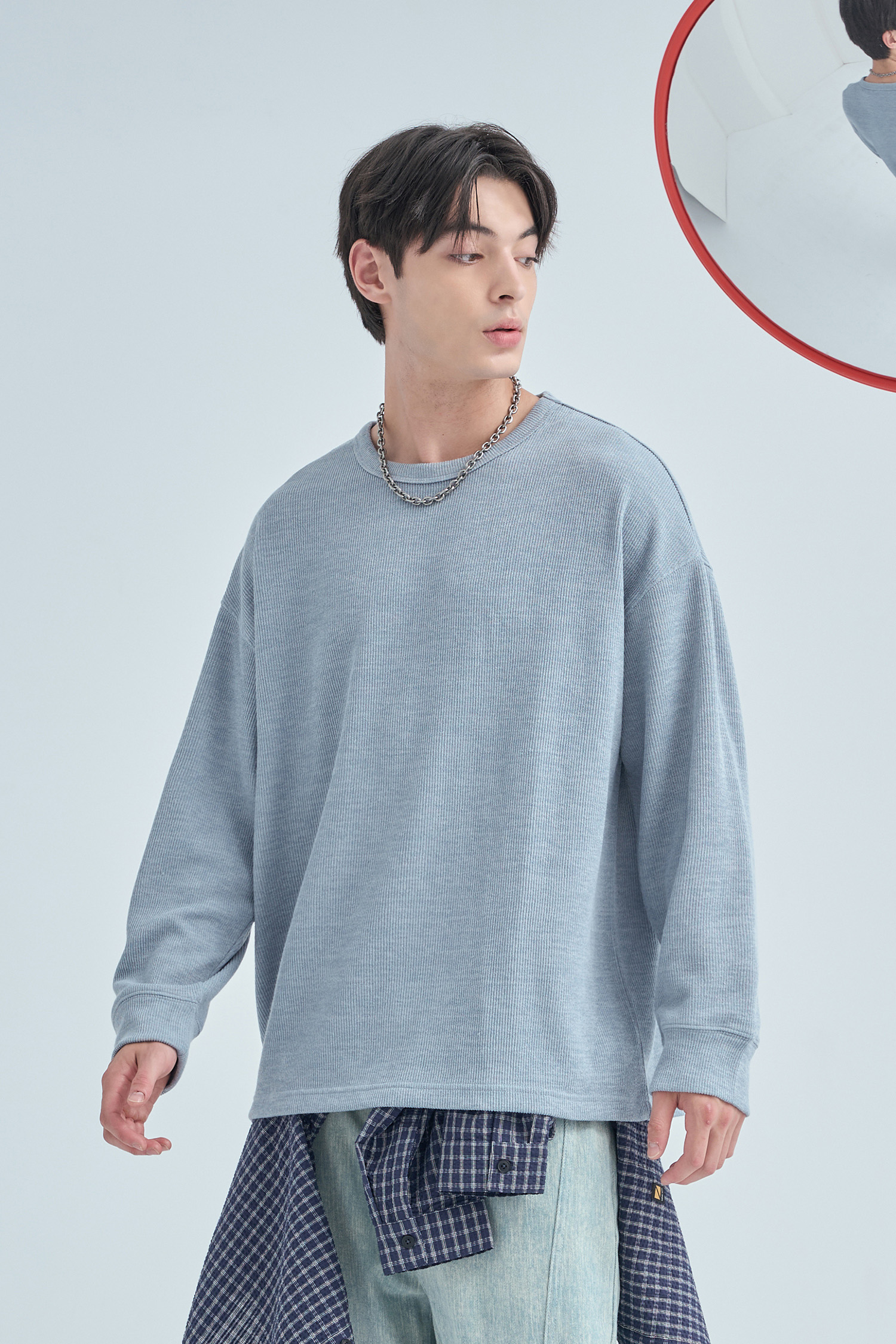 韓系 舒適棉柔針織 長袖上衣