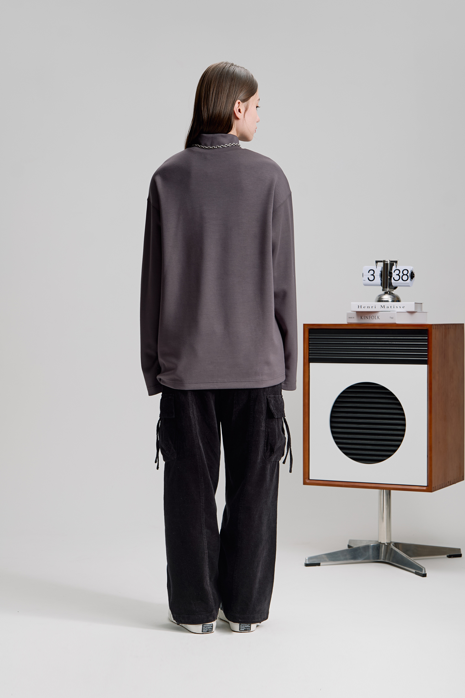 基礎彈性 半高領長袖上衣