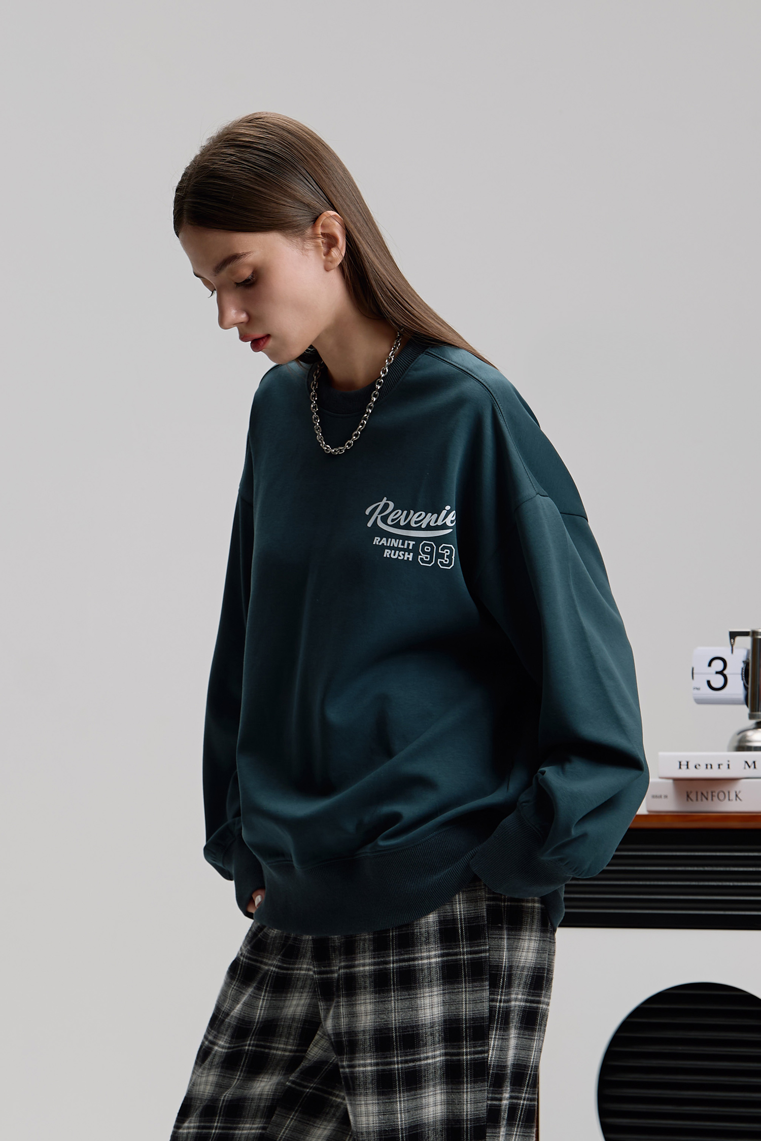 雨夜微光 太空棉印花長袖上衣