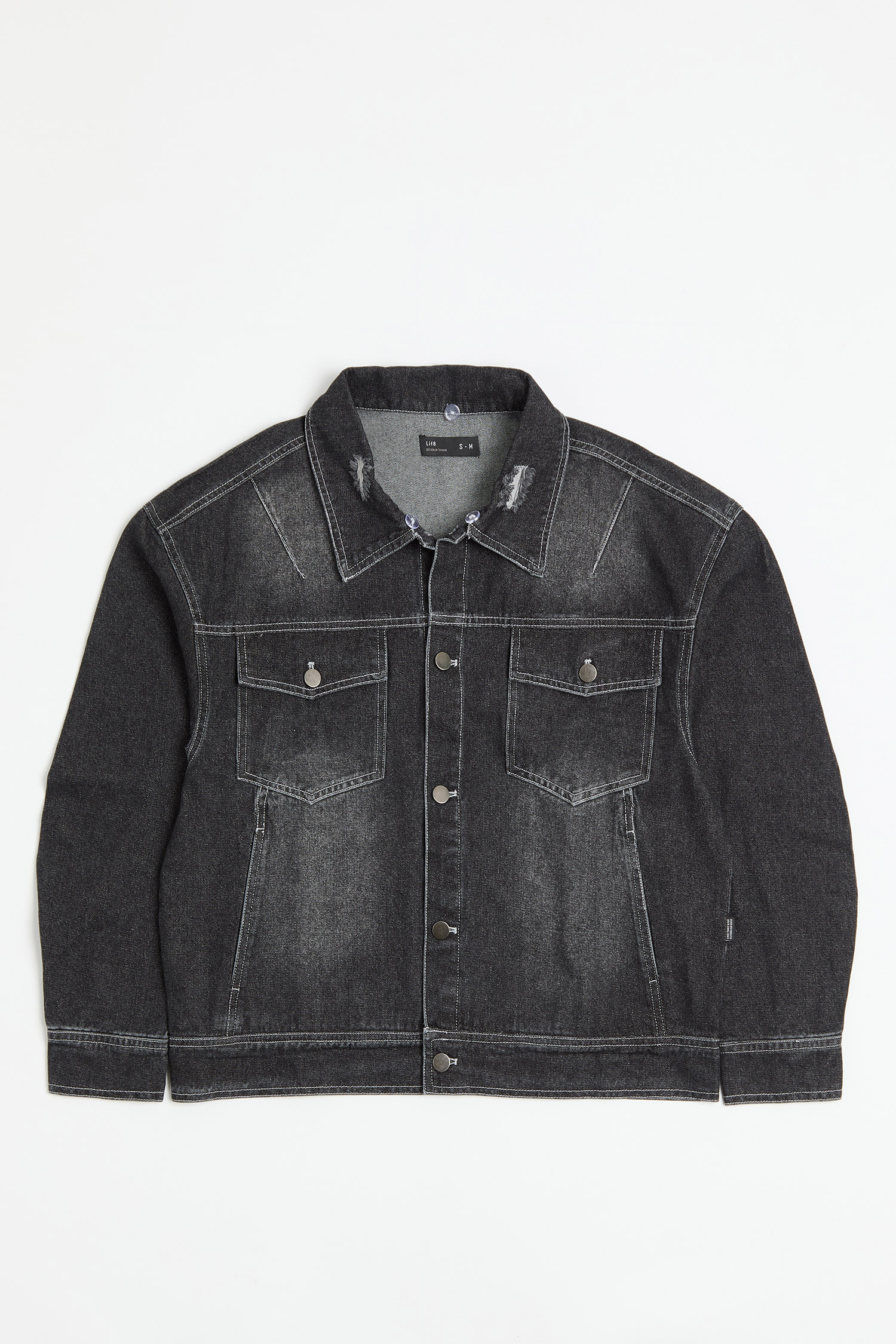 漸層刷色 牛仔外套(可拆帽)