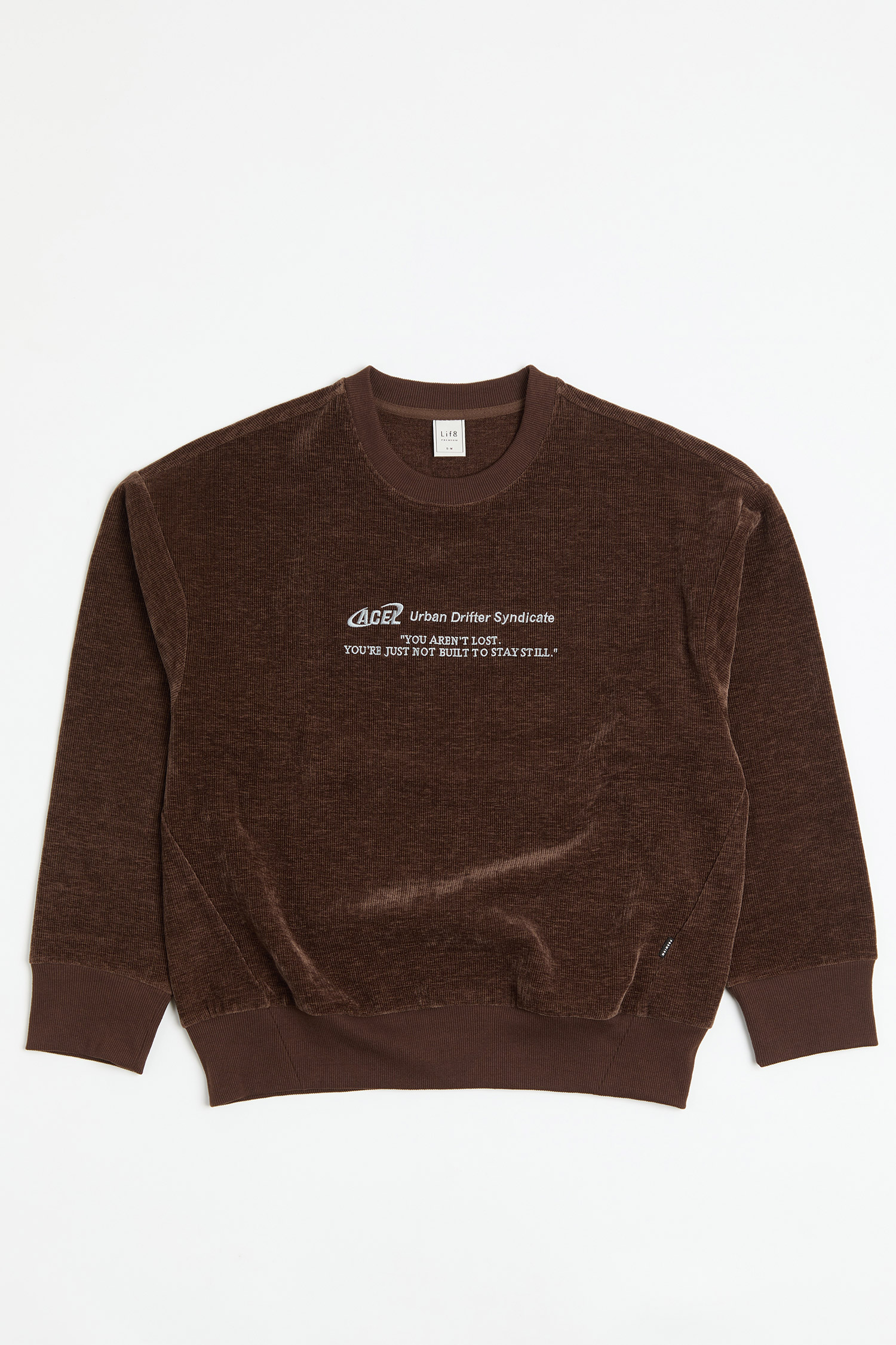 絨感坑條 針織長袖上衣