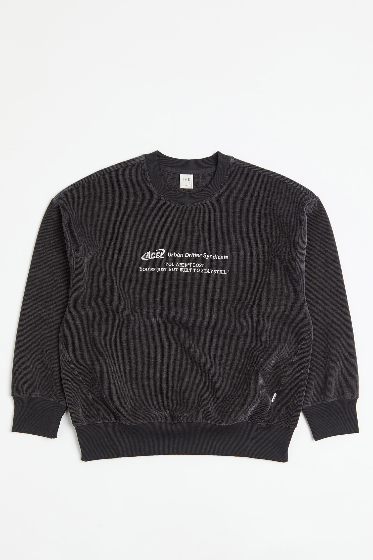 絨感坑條 針織長袖上衣