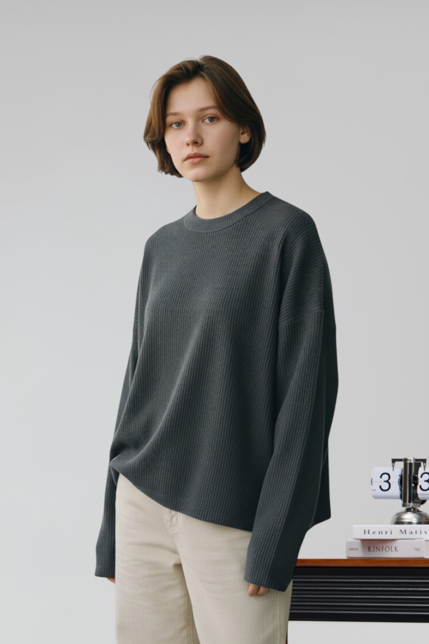 經典素面 針織長袖上衣