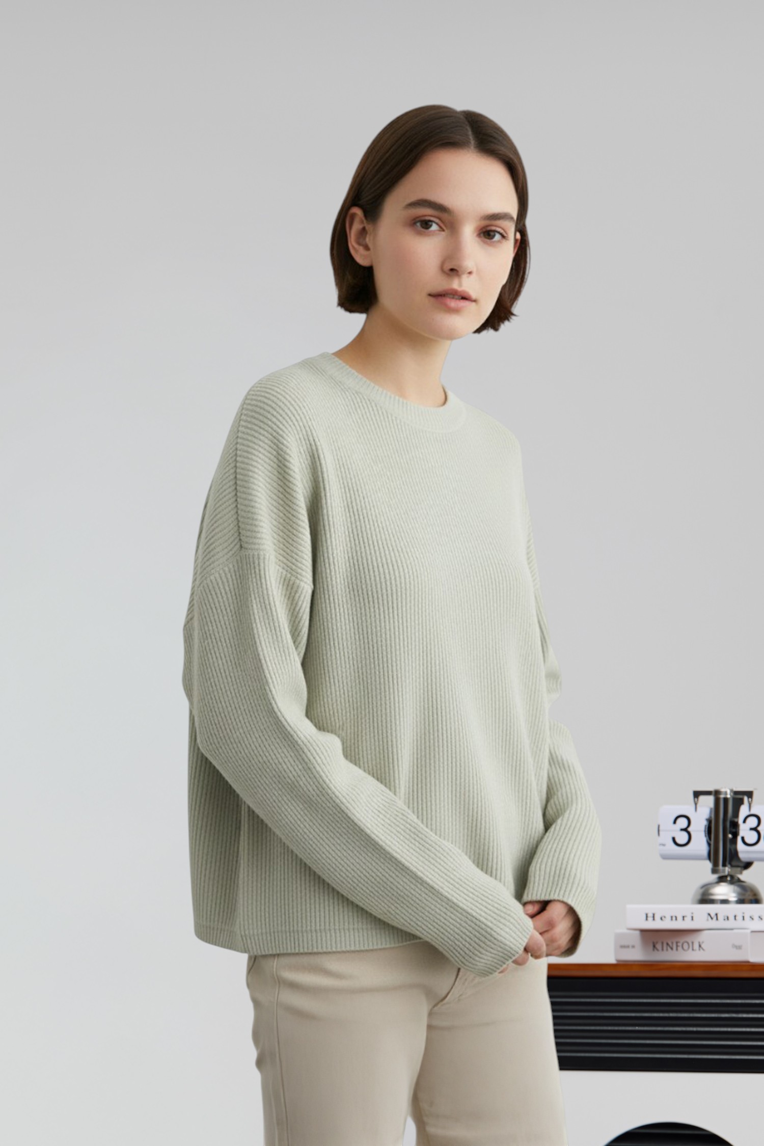 經典素面 針織長袖上衣