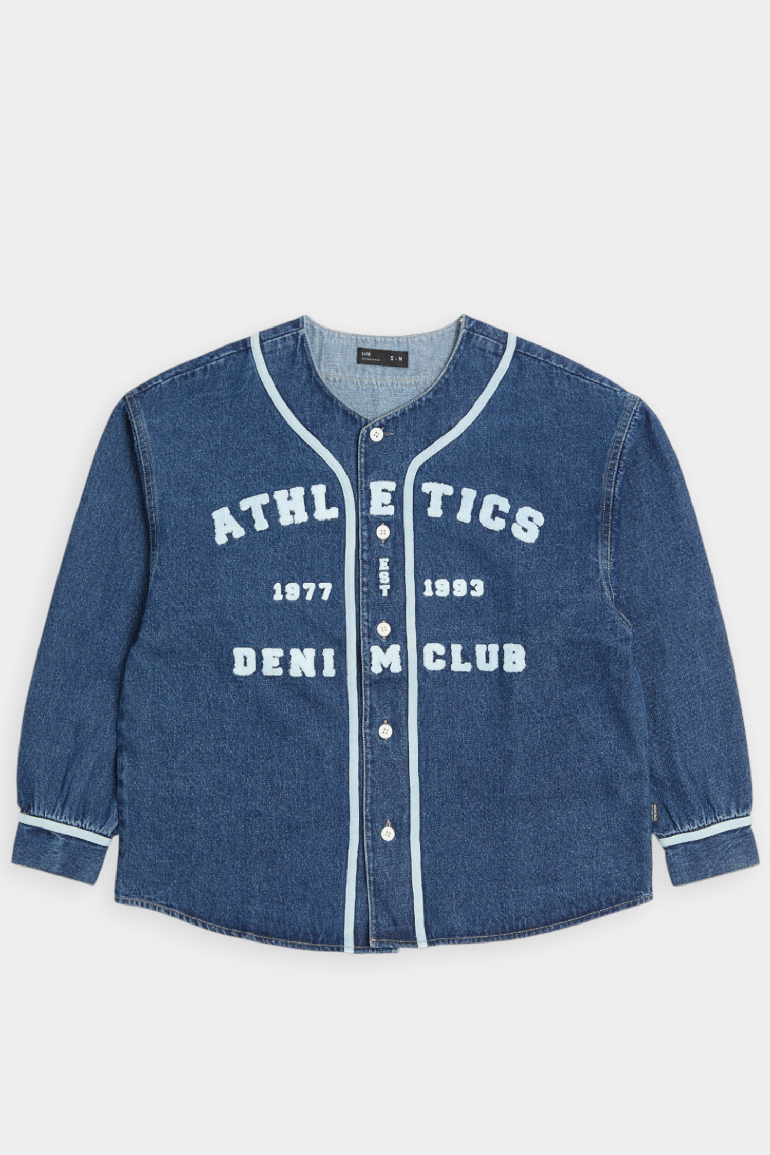 毛巾繡 長袖牛仔棒球衫外套