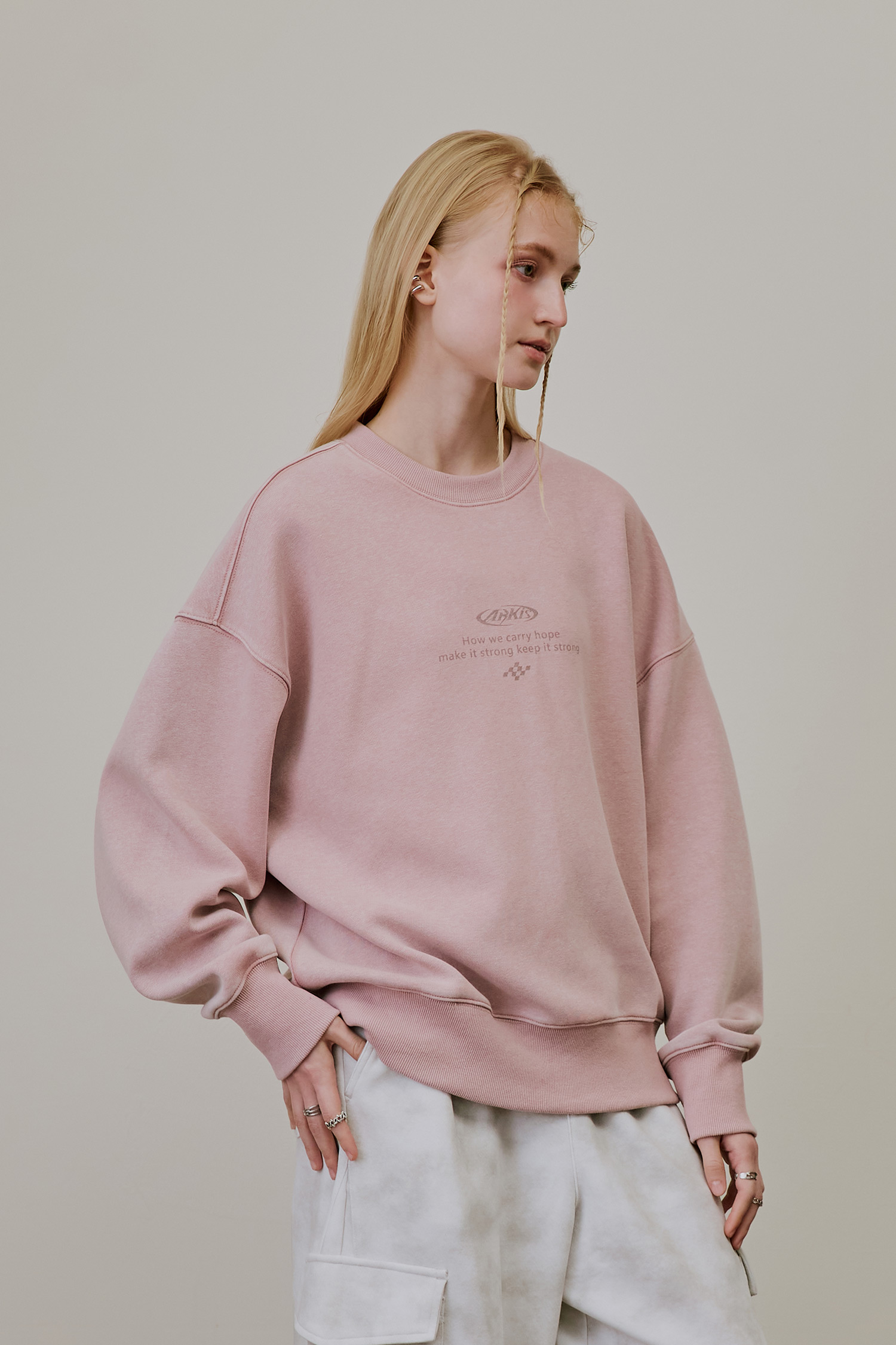 ARKis 仿舊水洗印花長袖上衣