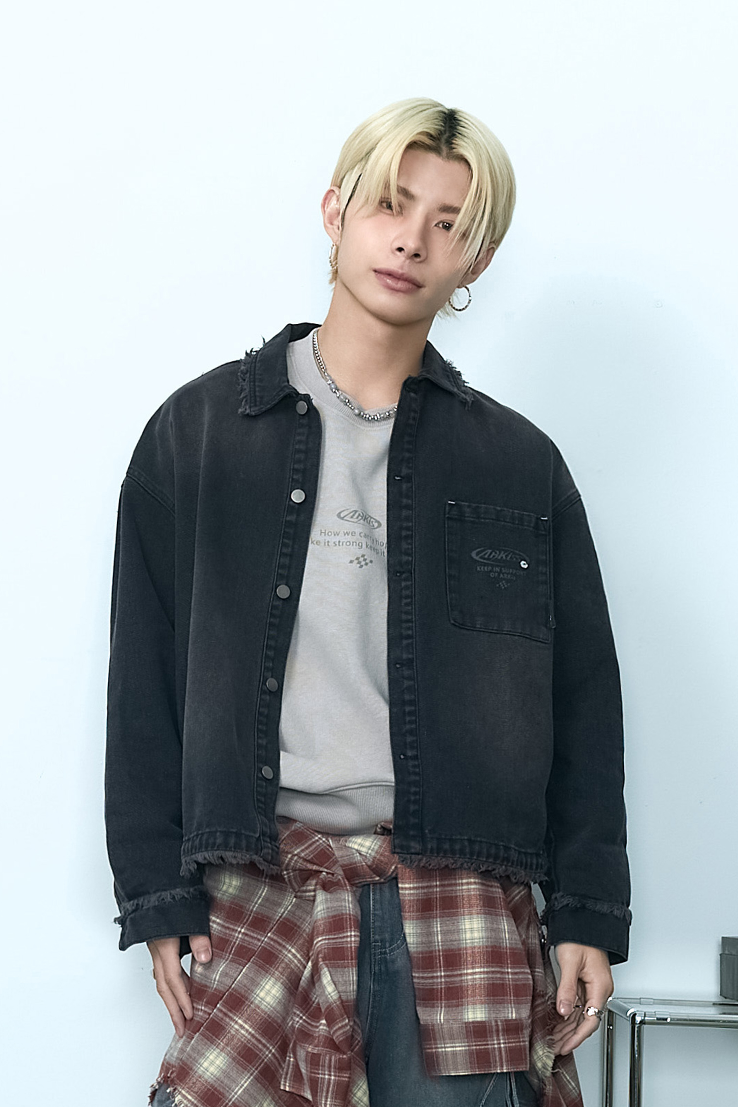 ARKis 仿舊水洗印花長袖上衣