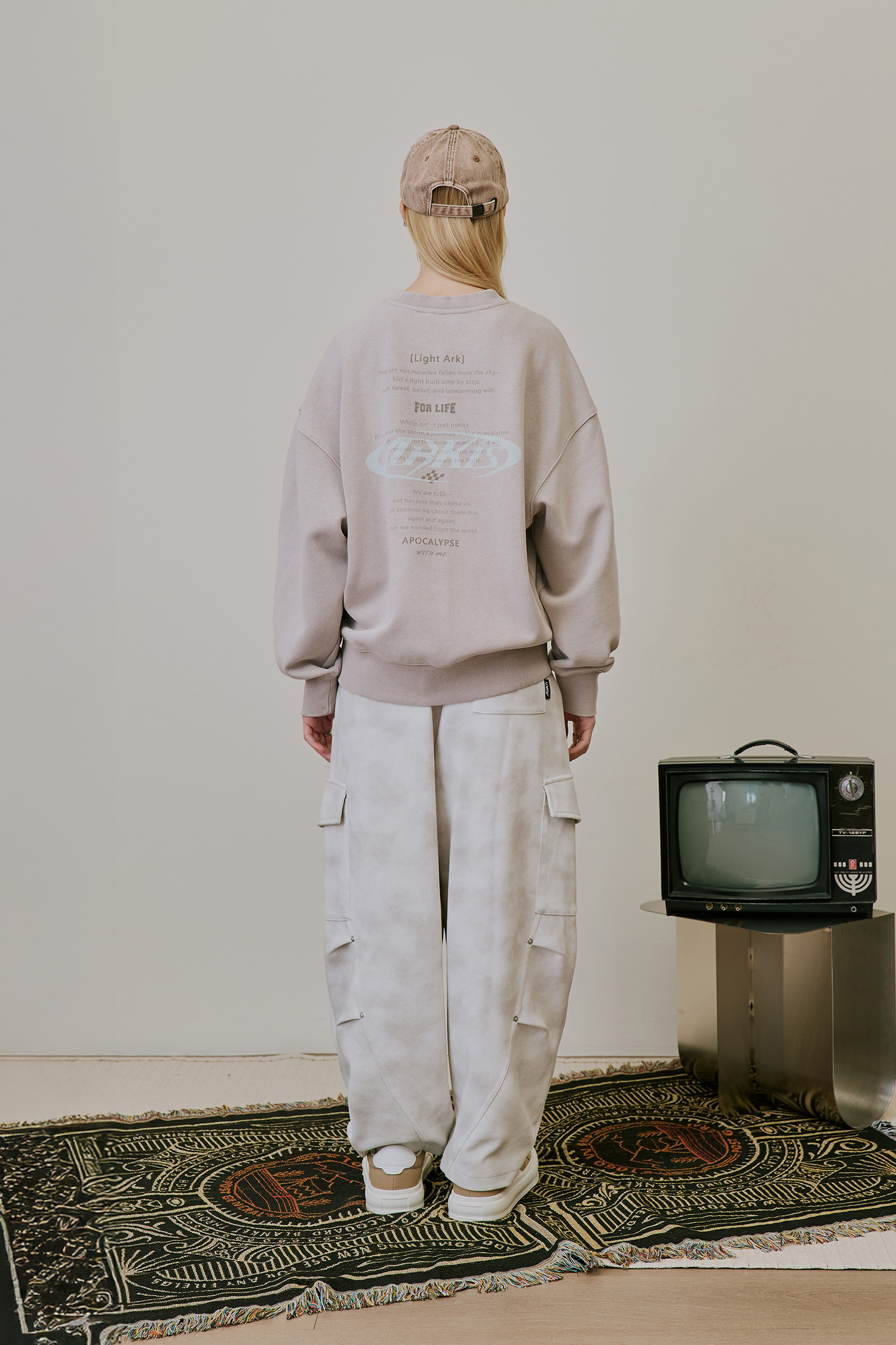 ARKis 仿舊水洗印花長袖上衣