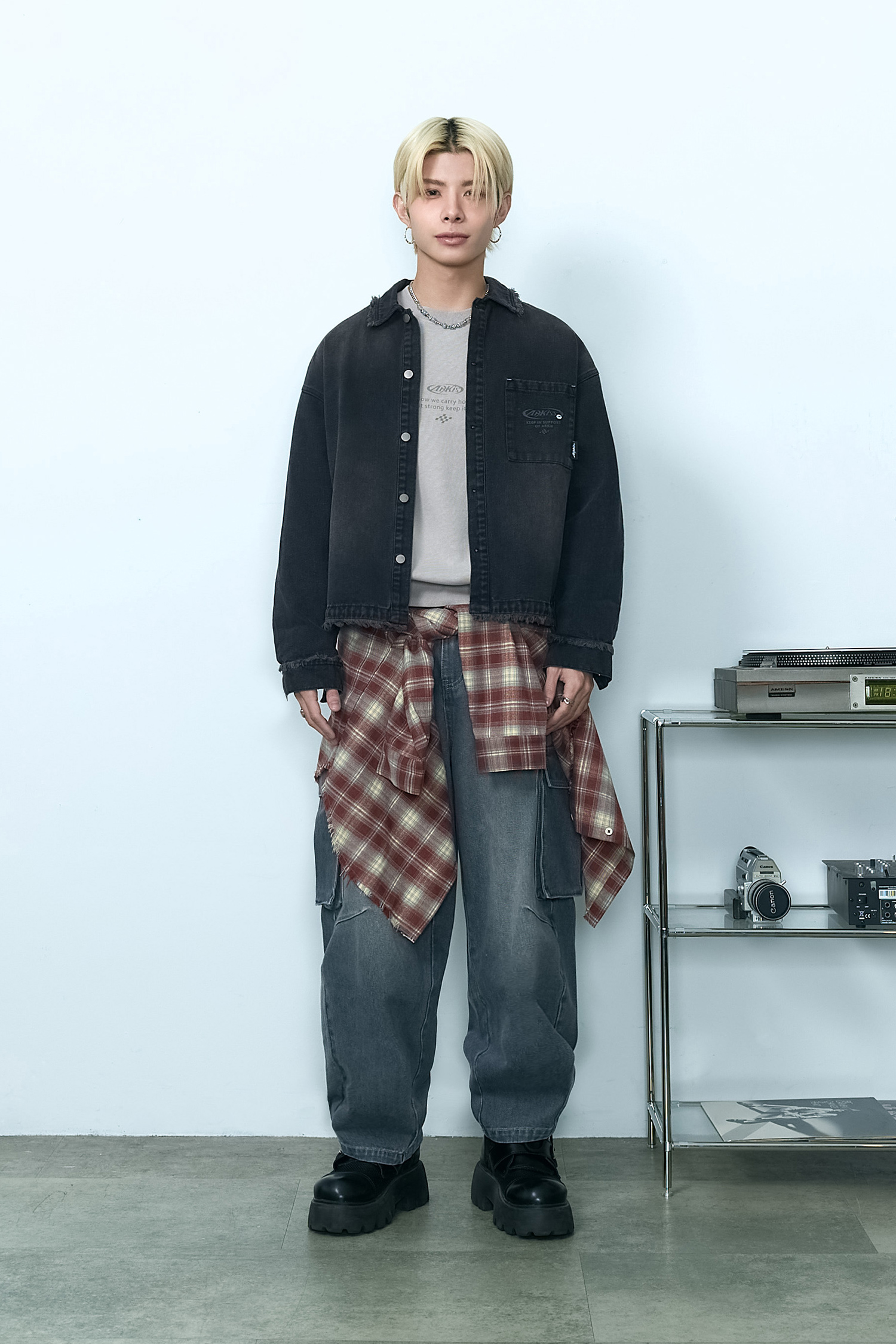 ARKis 仿舊水洗印花長袖上衣