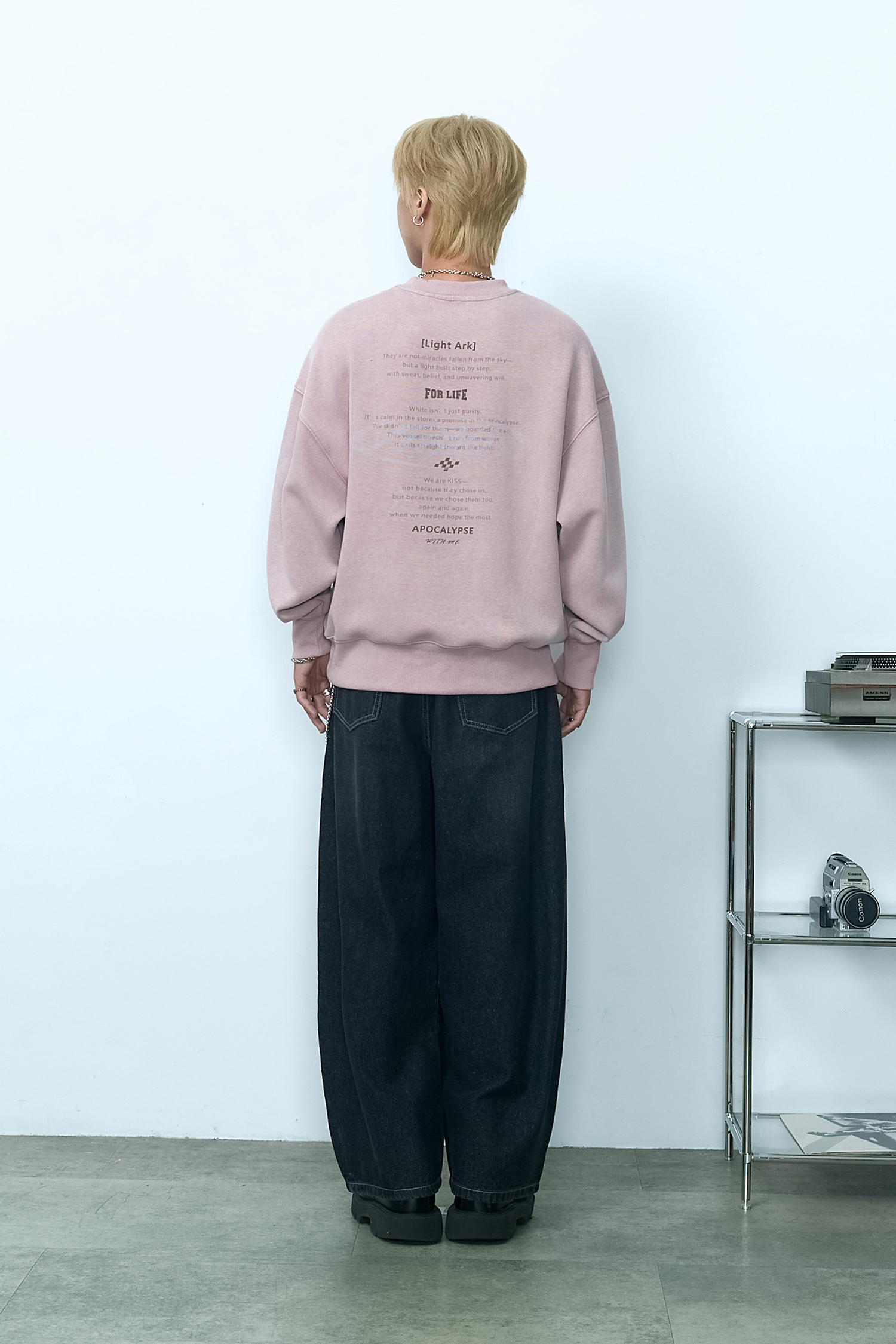 ARKis 仿舊水洗印花長袖上衣