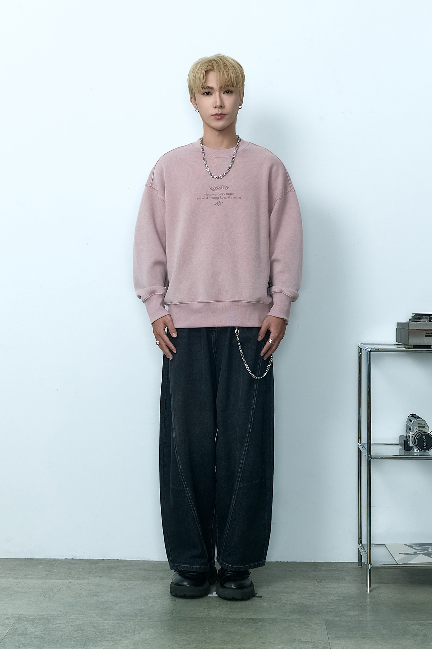 ARKis 仿舊水洗印花長袖上衣