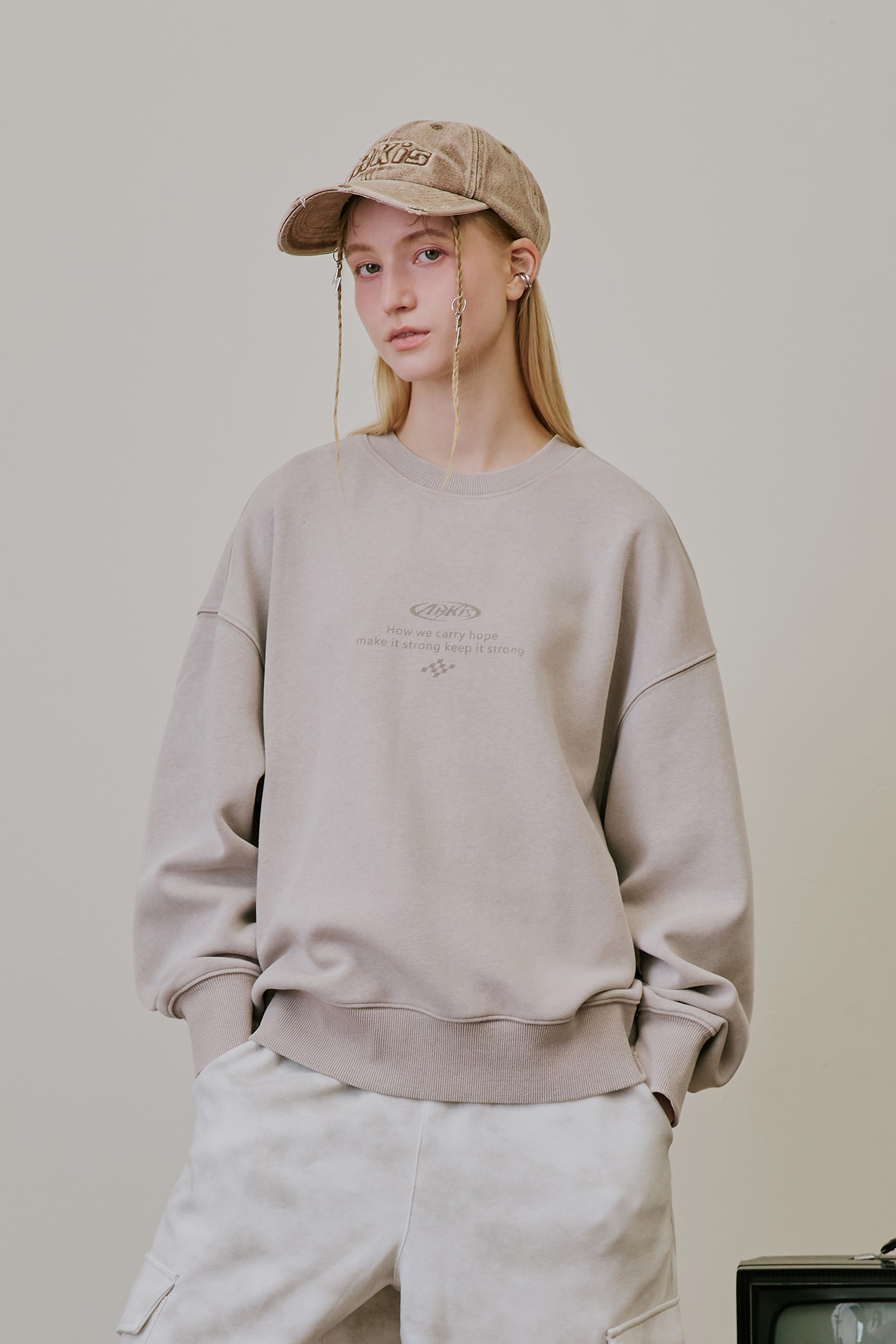 ARKis 仿舊水洗印花長袖上衣