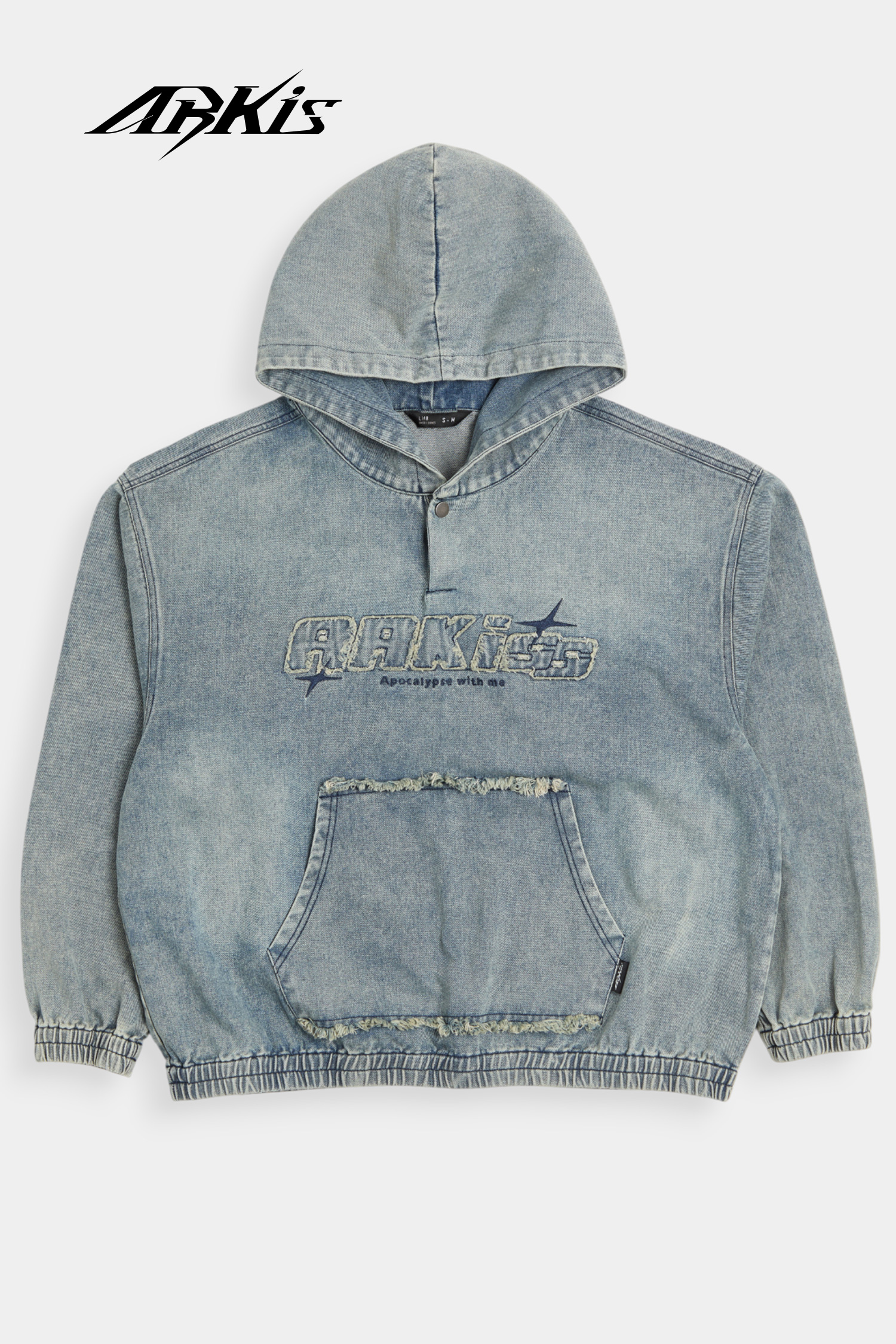 ARKis 貼布繡 牛仔連帽長袖上衣