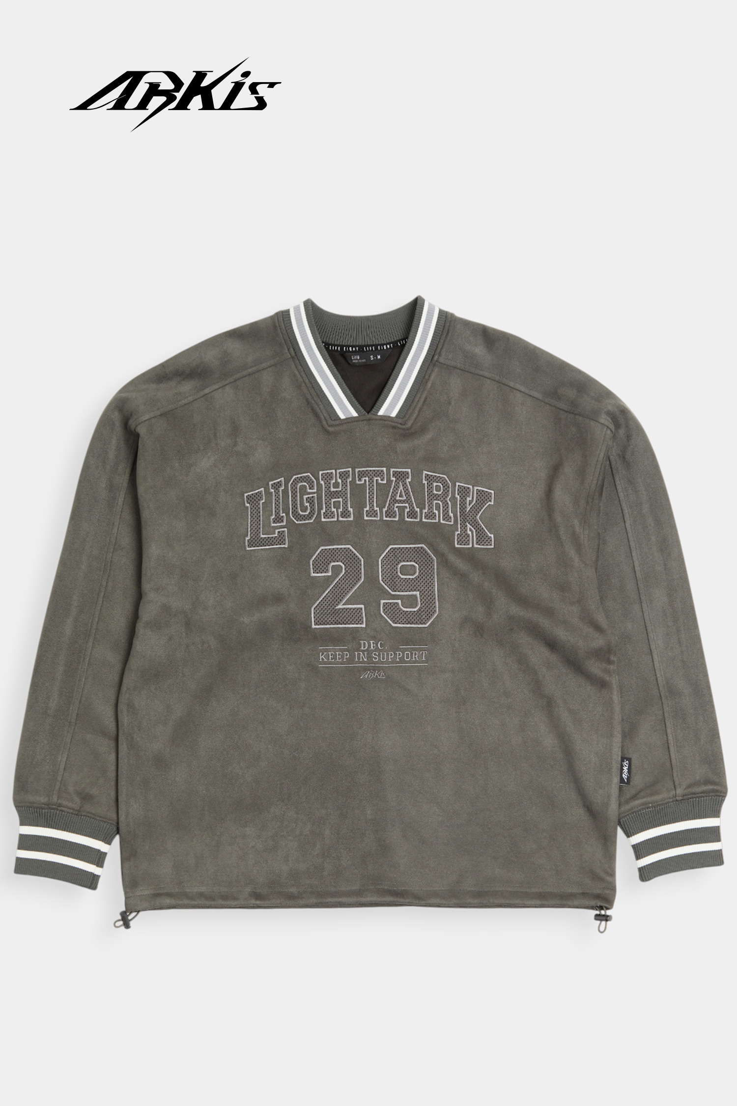 ARKis 運動風 V領長袖麂皮上衣