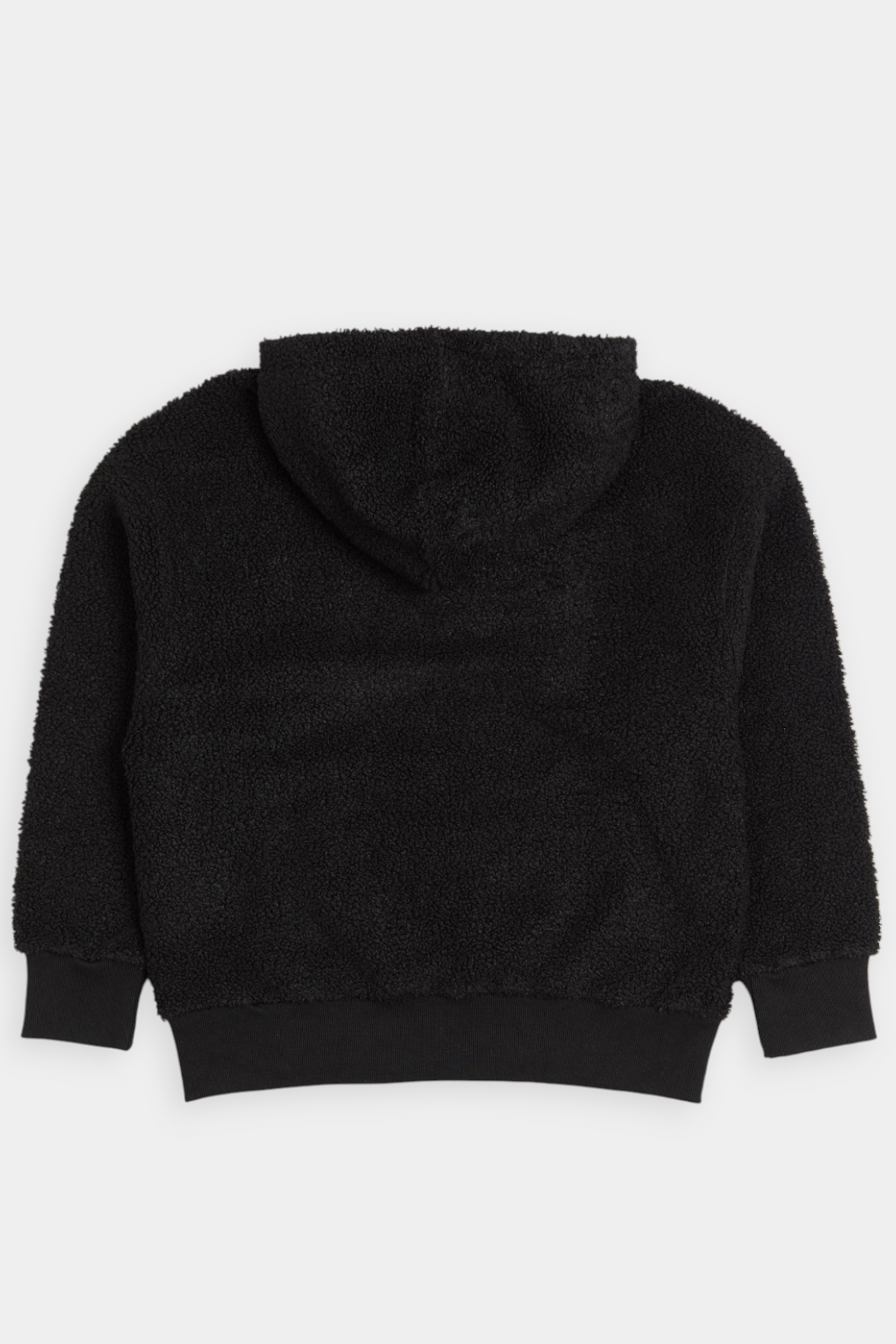 錯位繡花 羊羔毛 連帽長袖上衣