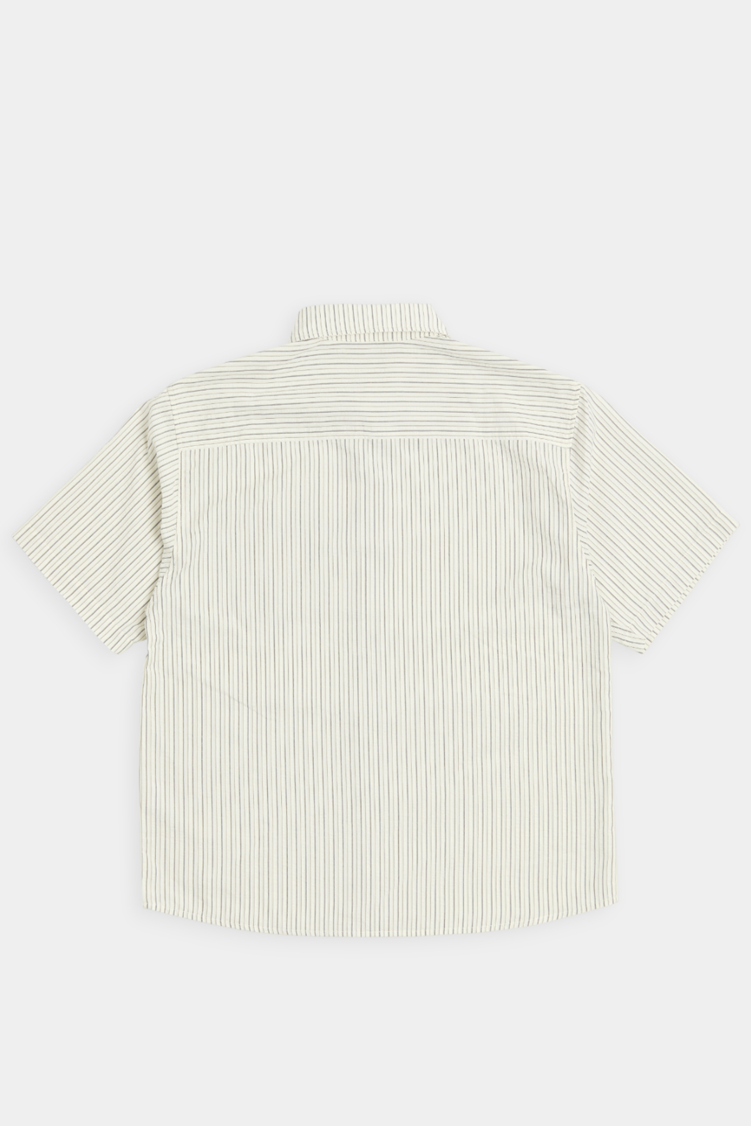 微皺紋理 條紋短袖襯衫