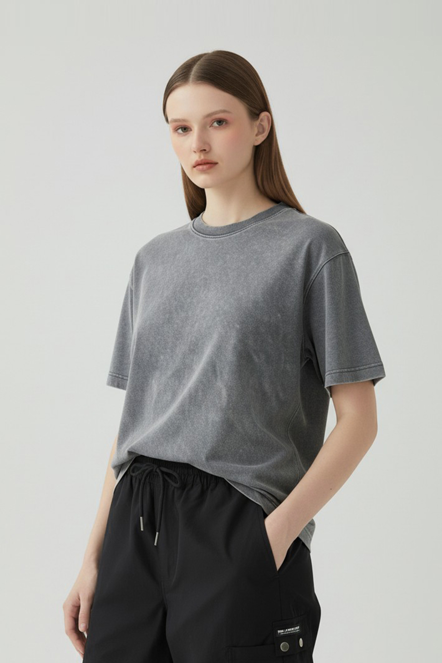 重工做舊 洗水短袖上衣