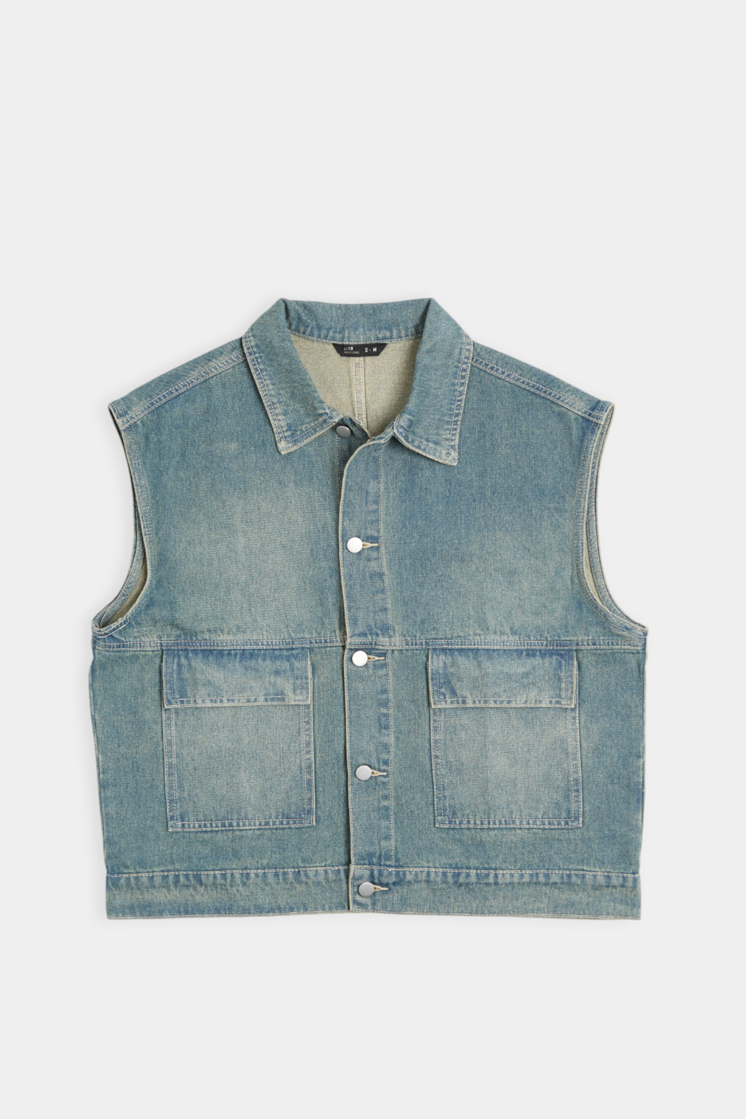 復古洗舊 牛仔外搭背心