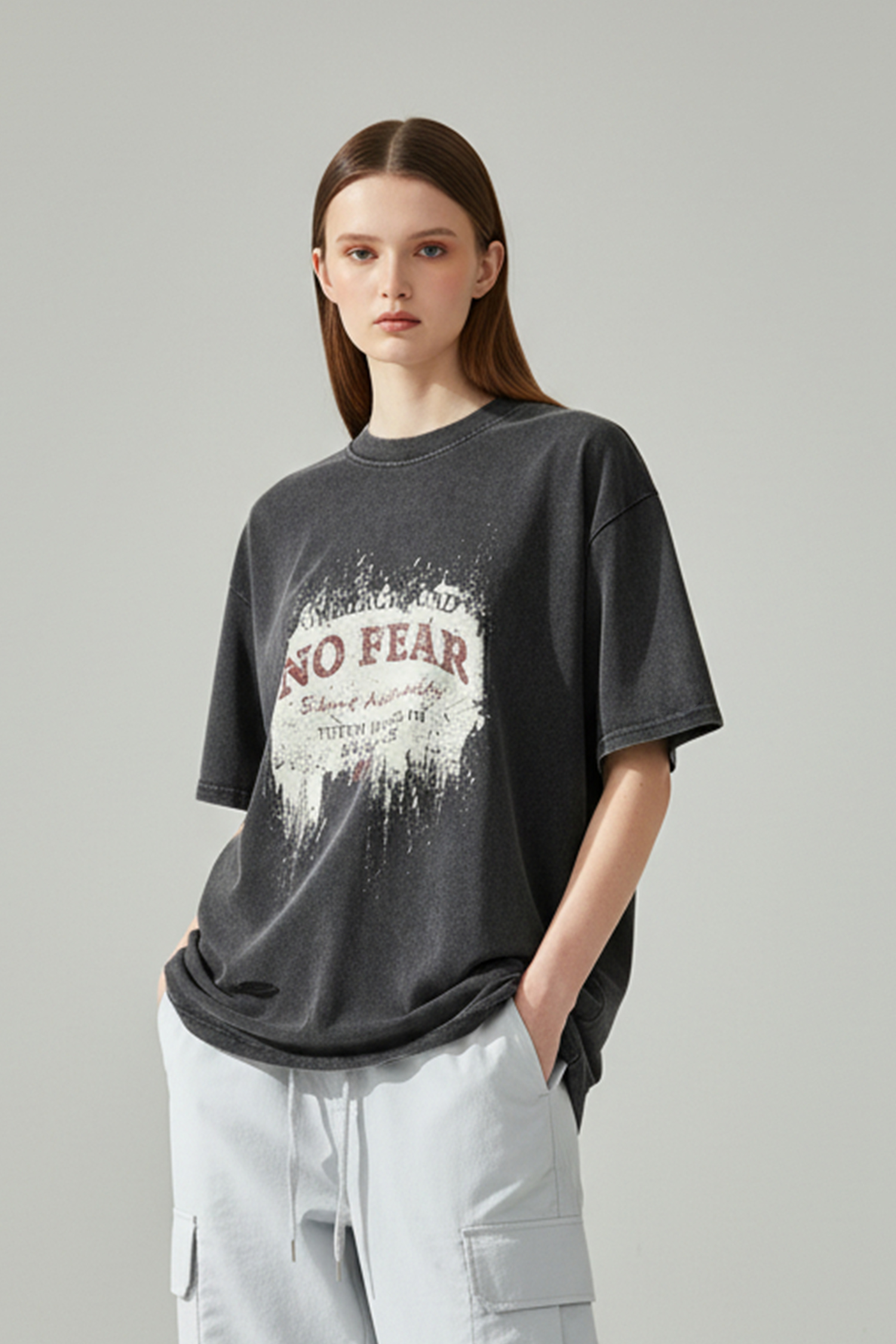 不收邊 洗舊短袖上衣