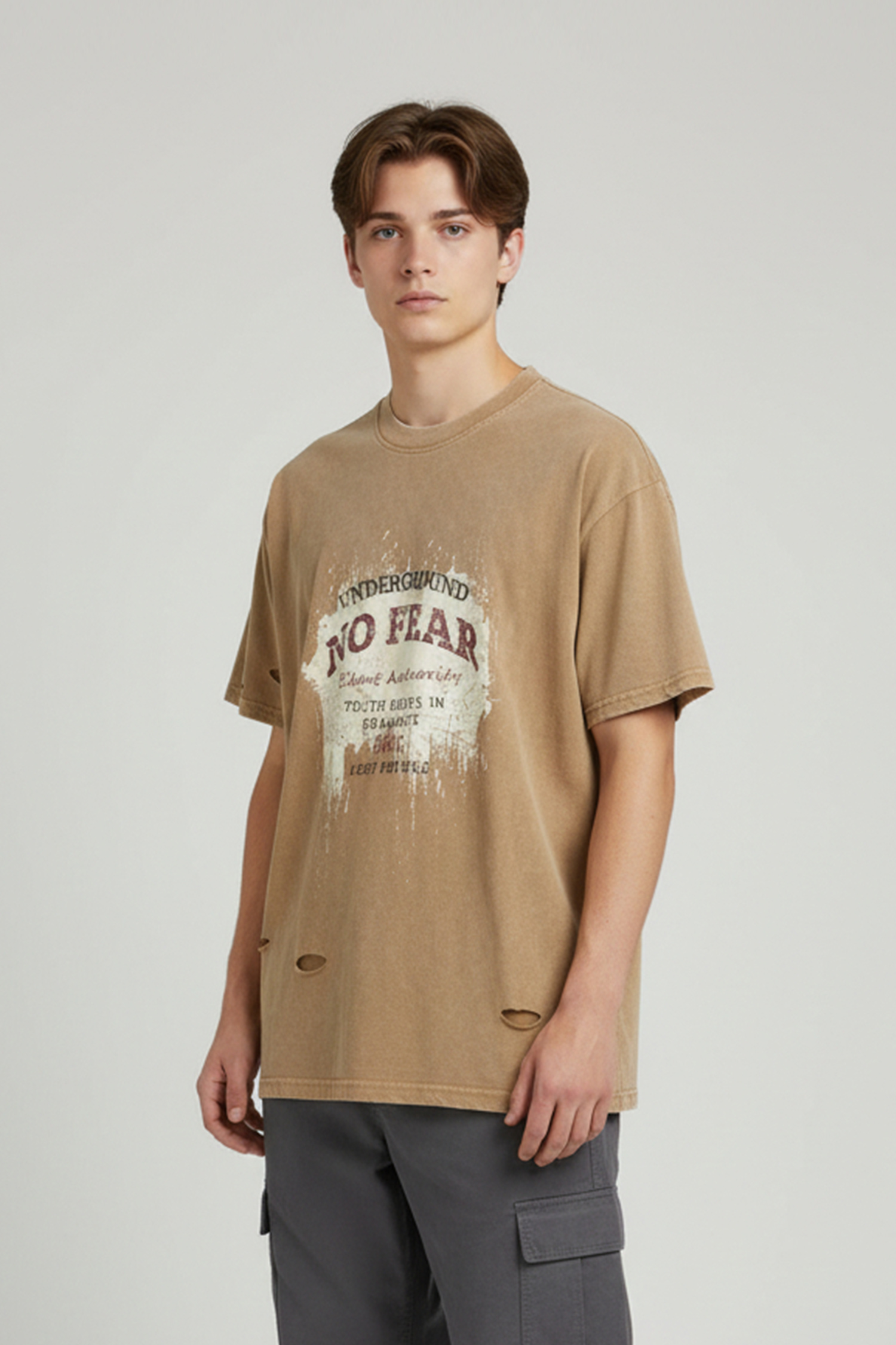 不收邊 洗舊短袖上衣