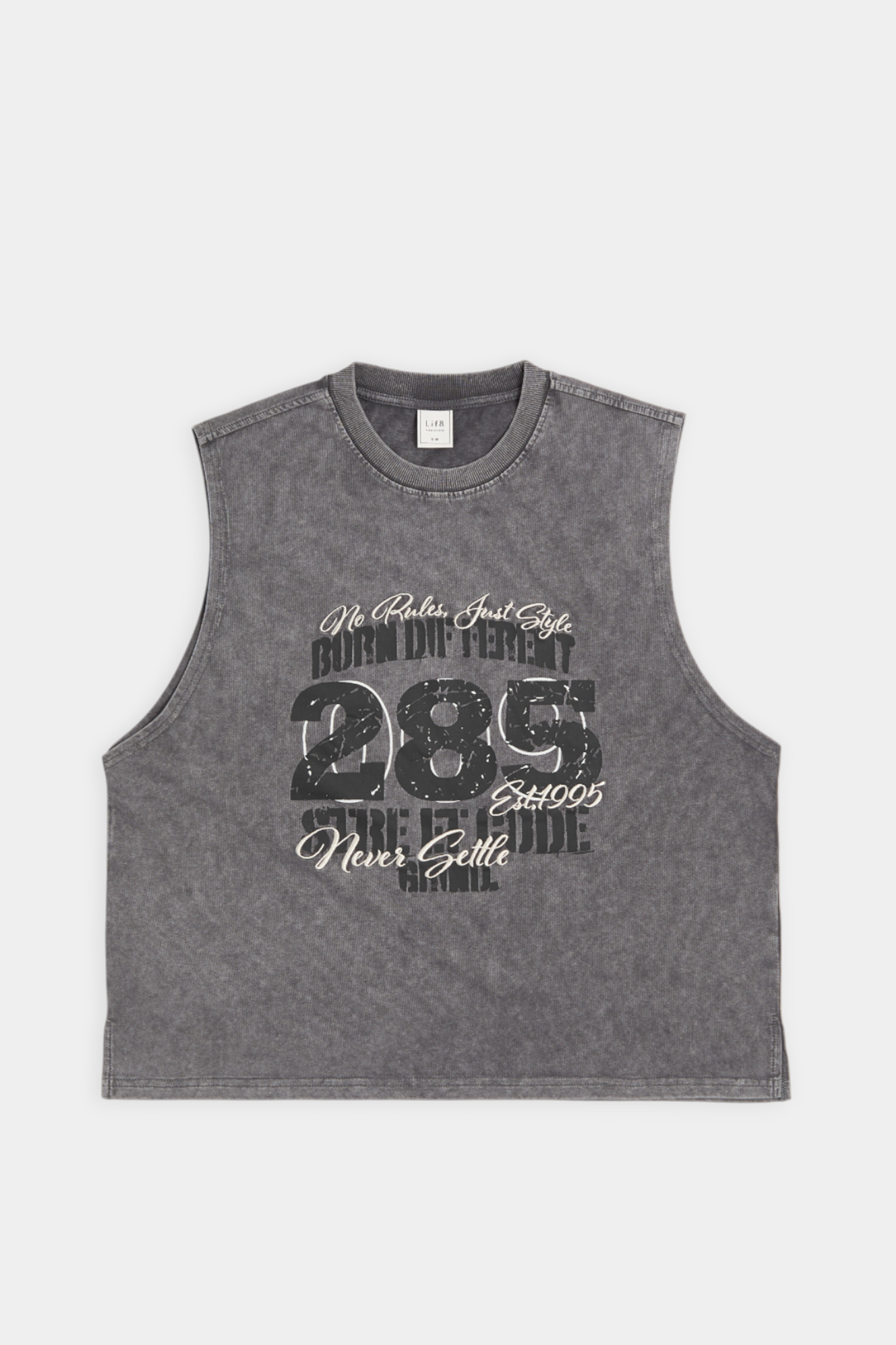 仿舊印花 水洗背心