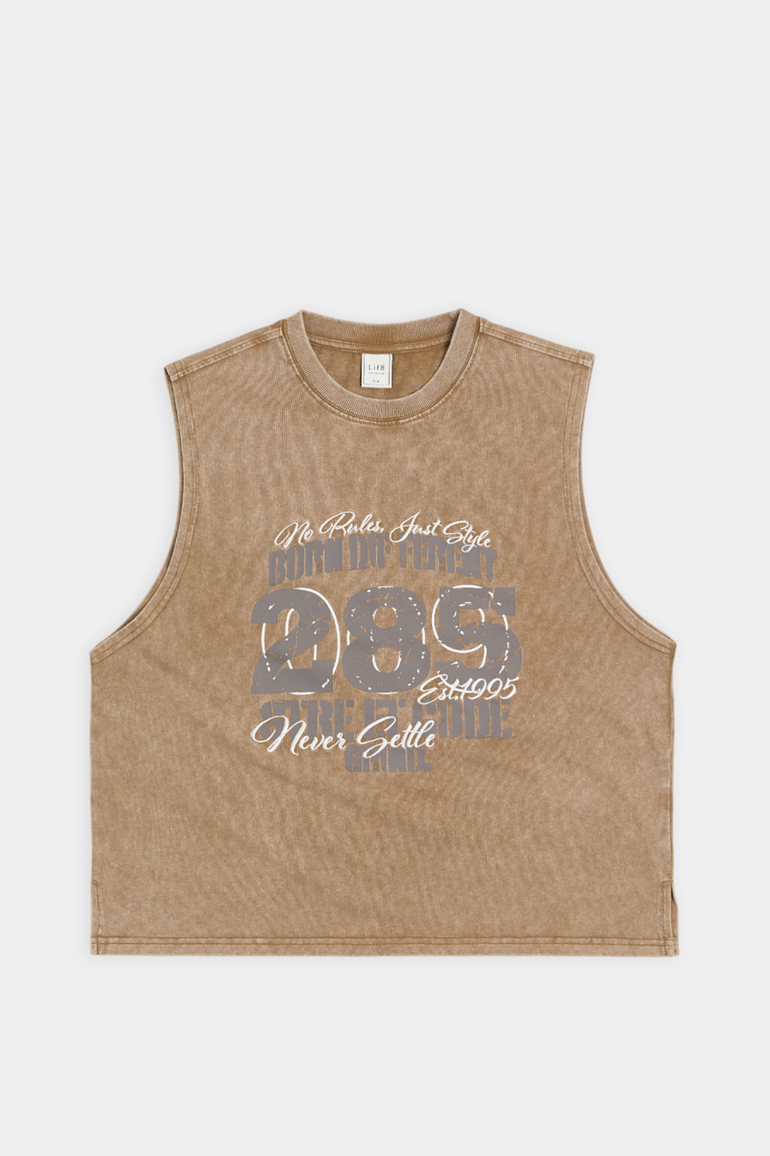 仿舊印花 水洗背心