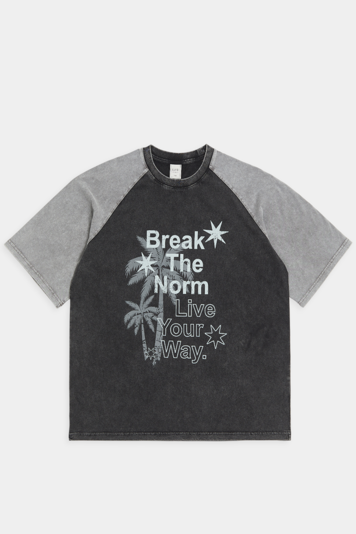 美式復古 拼色短袖上衣