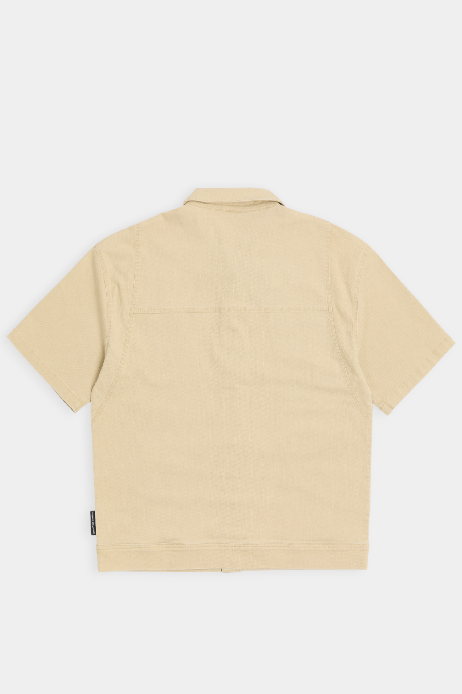 復古洗舊 拼接短袖襯衫