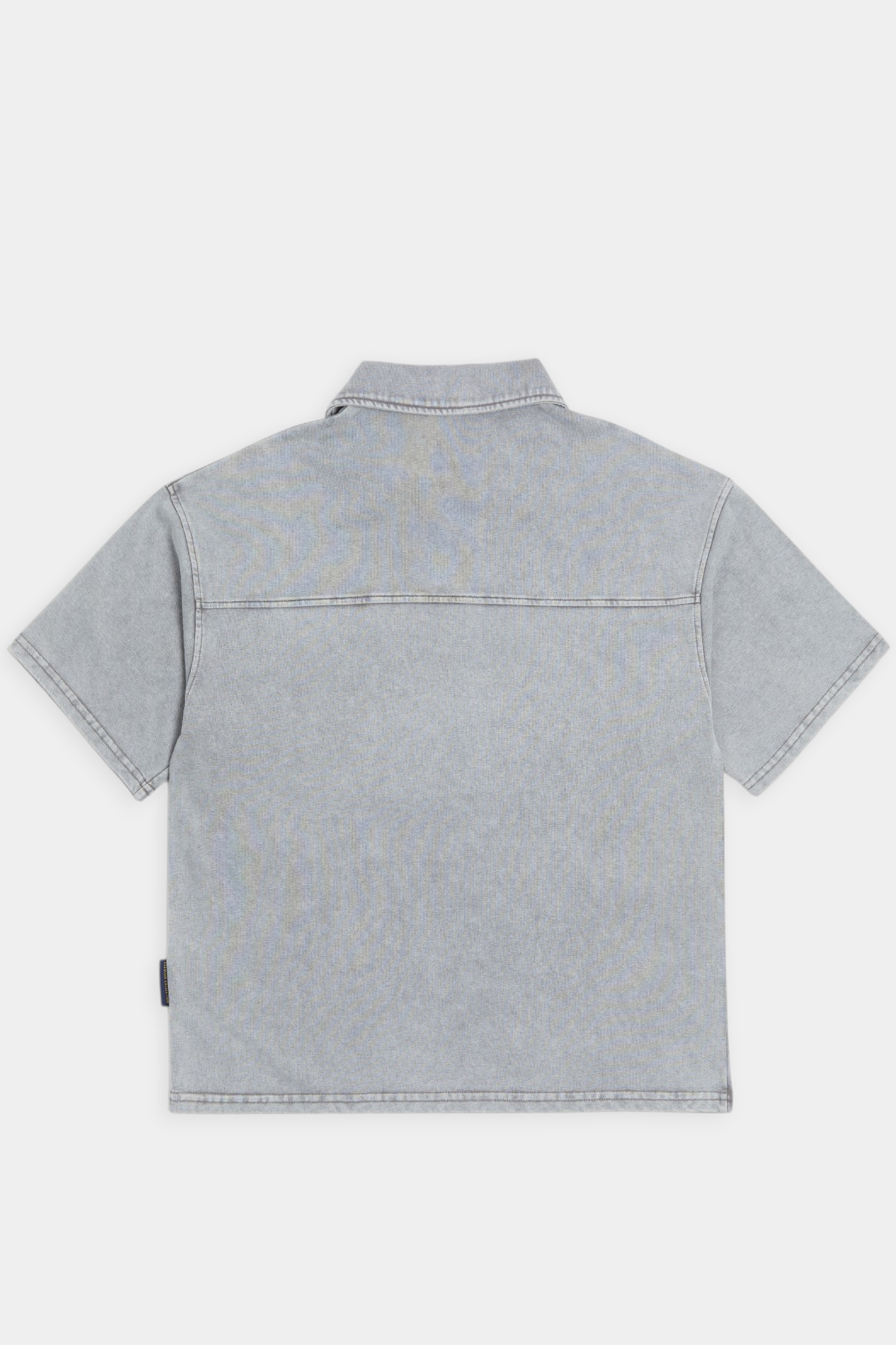 水洗貼布繡 半開襟短袖上衣