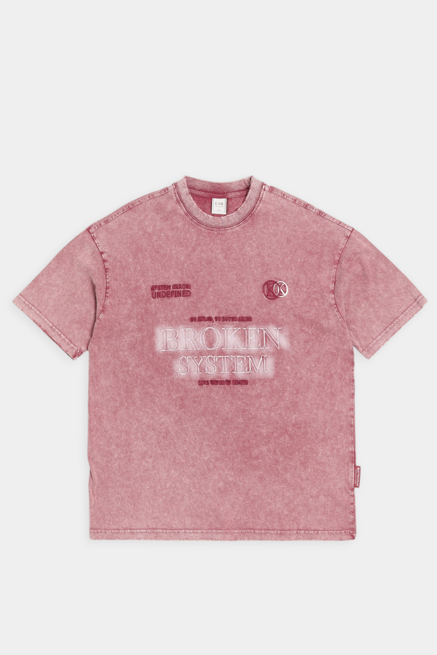 水洗仿舊 電繡短袖上衣