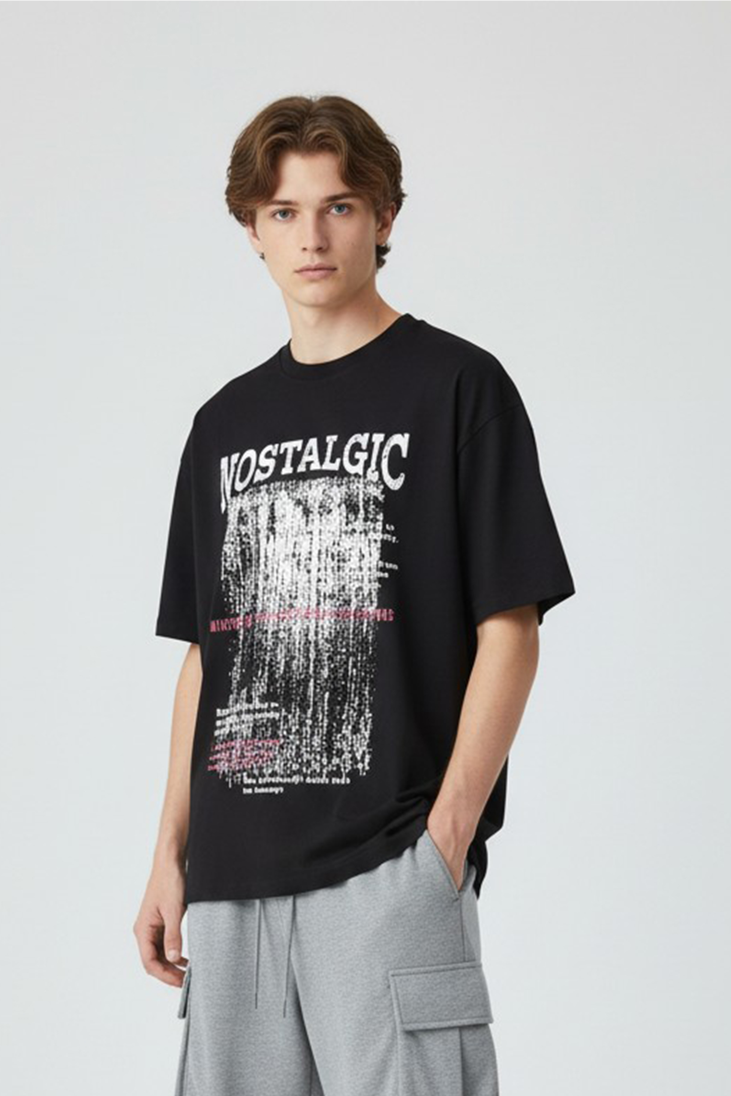 破碎印刷字體 短袖上衣