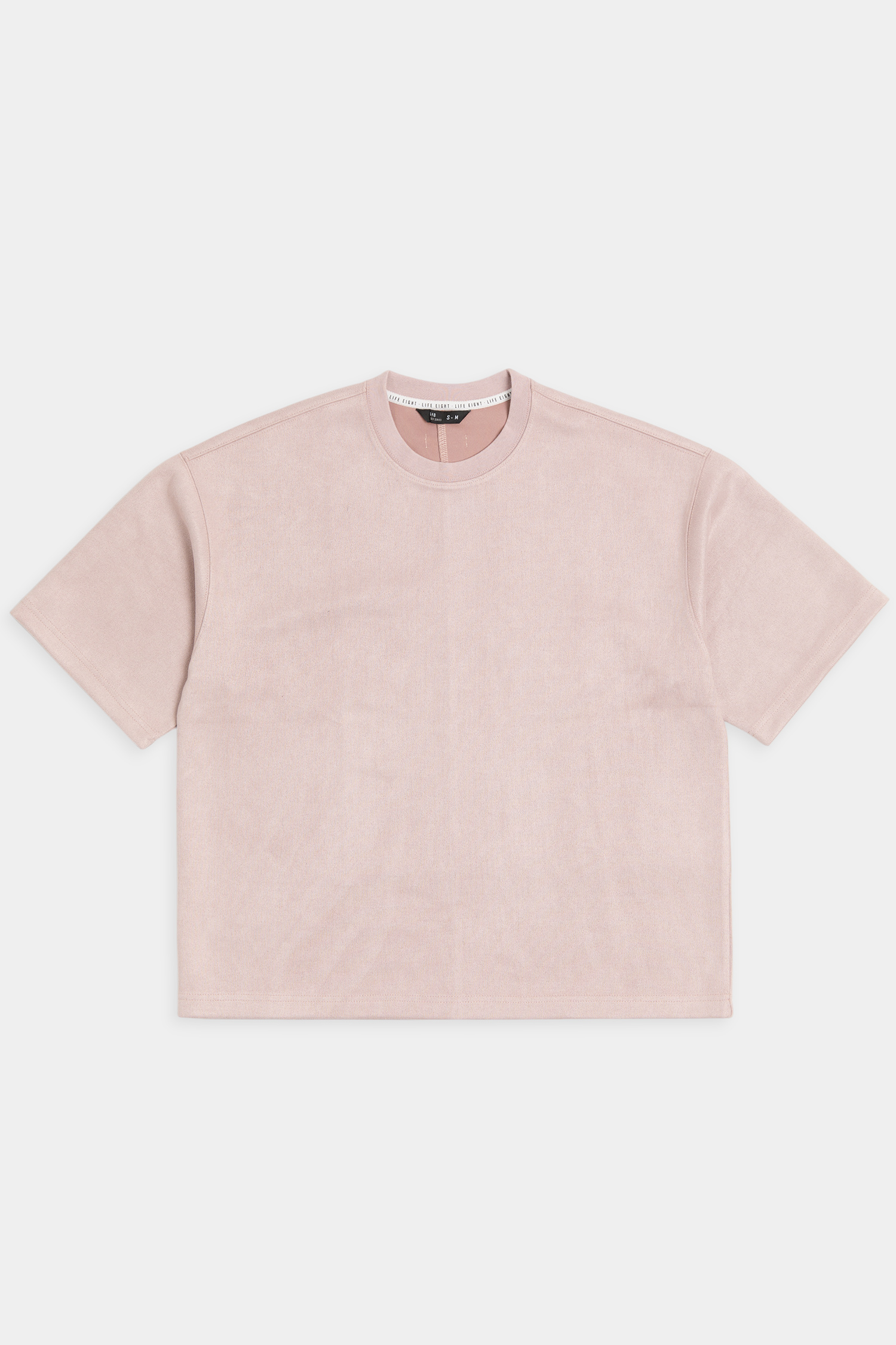 麂皮基礎短袖上衣(短版)