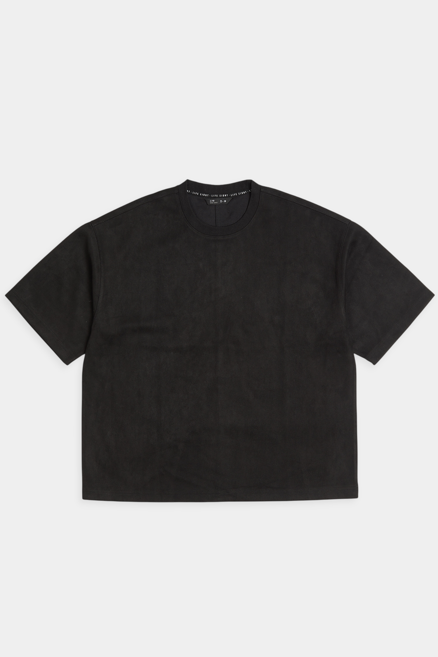 麂皮基礎短袖上衣(短版)