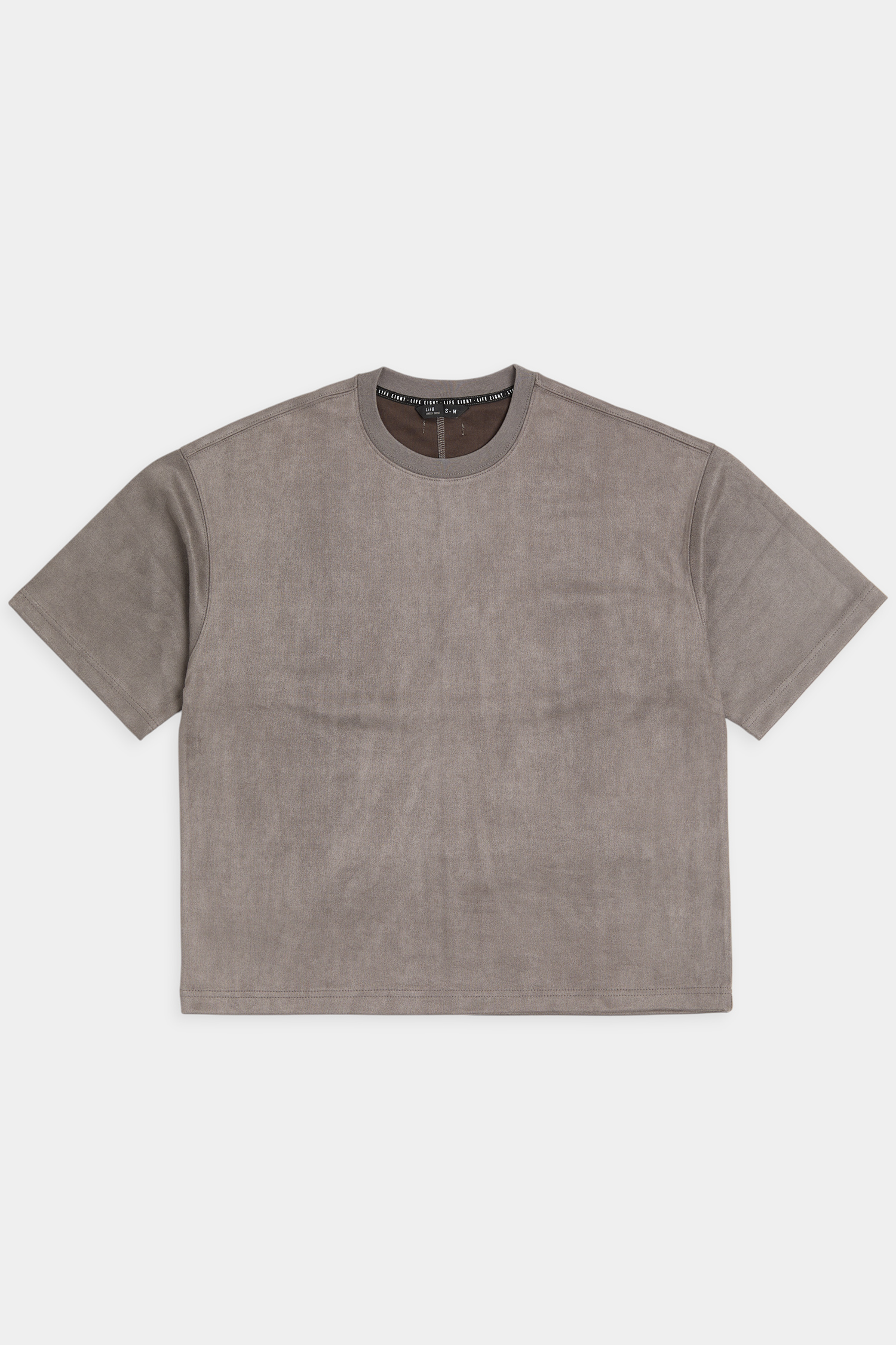 麂皮基礎短袖上衣(短版)