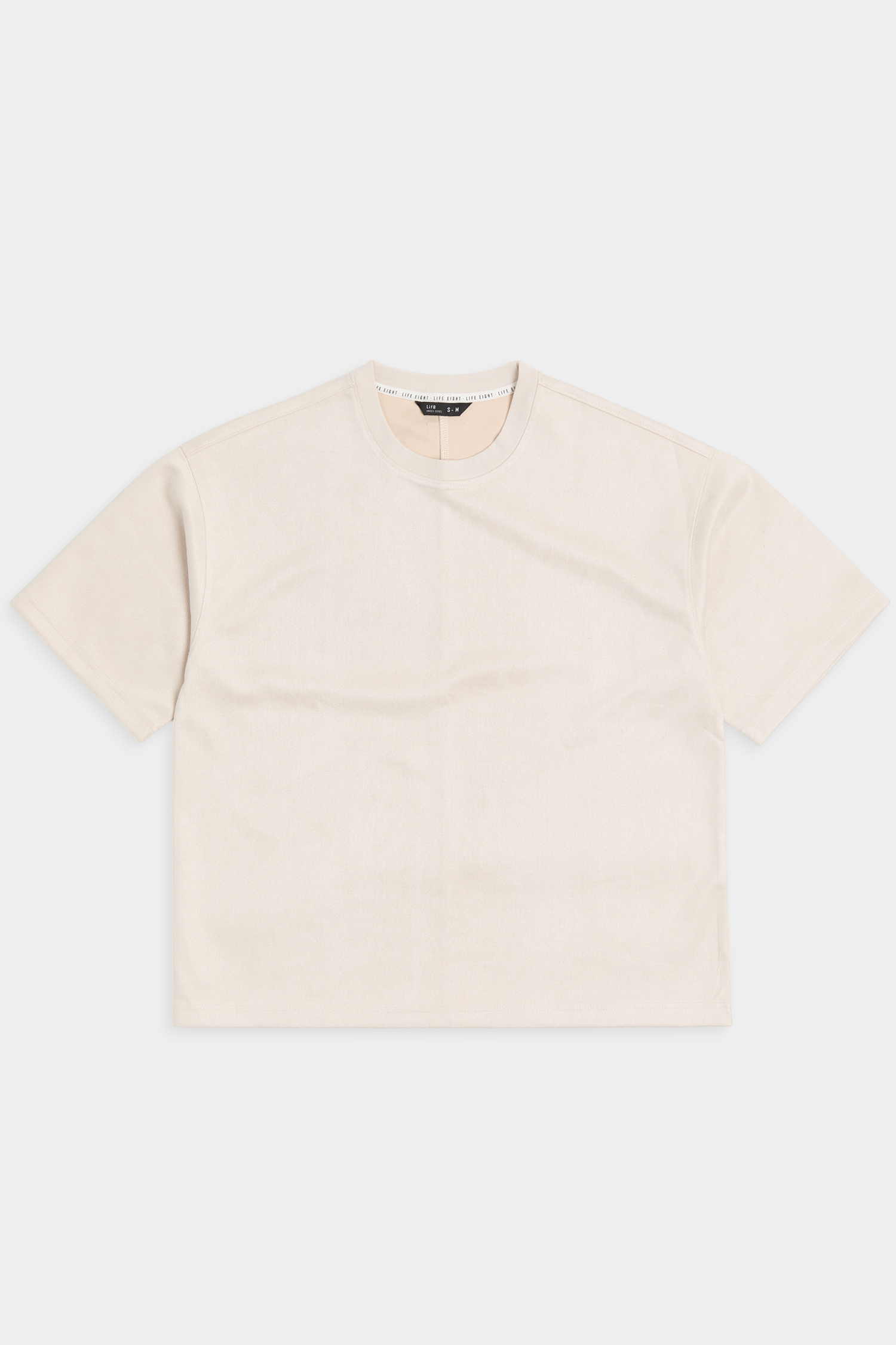 麂皮基礎短袖上衣(短版)