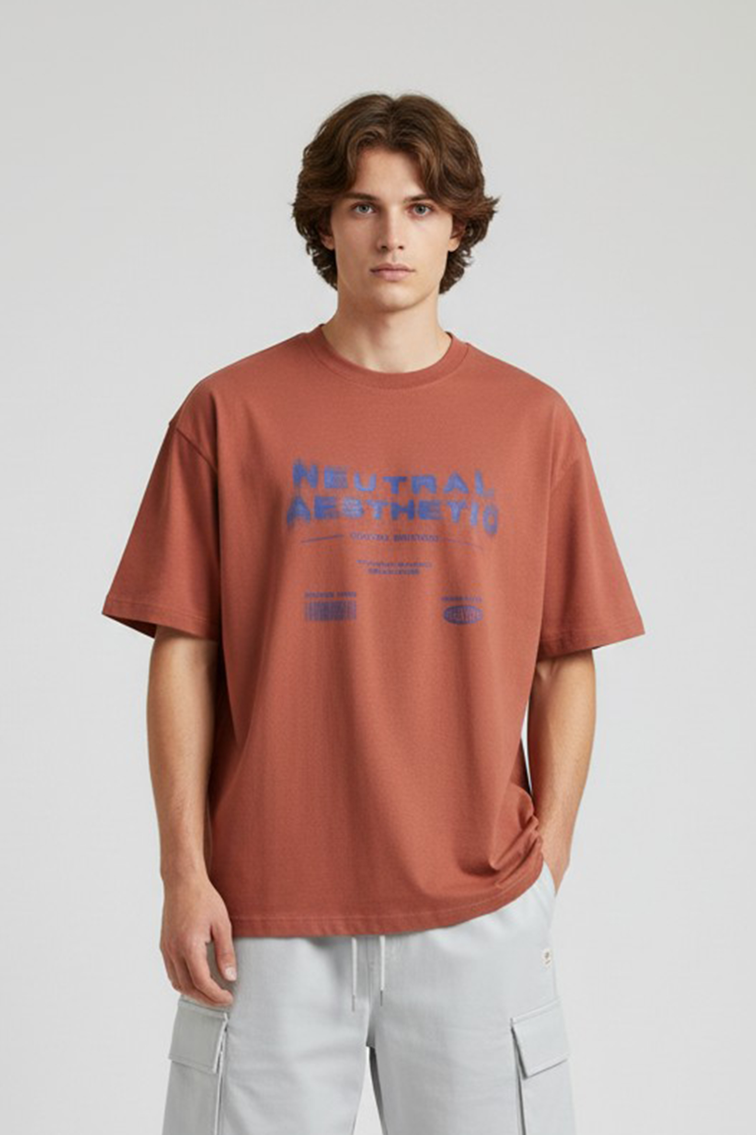 數位極簡 重磅印花短袖上衣