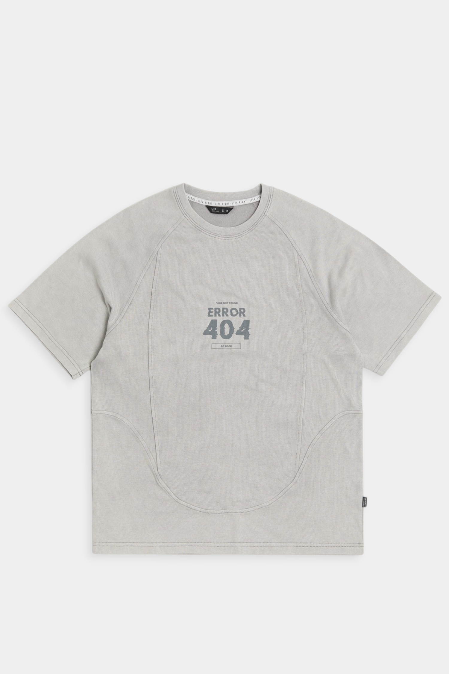 仿舊水洗 切割裁線短袖上衣