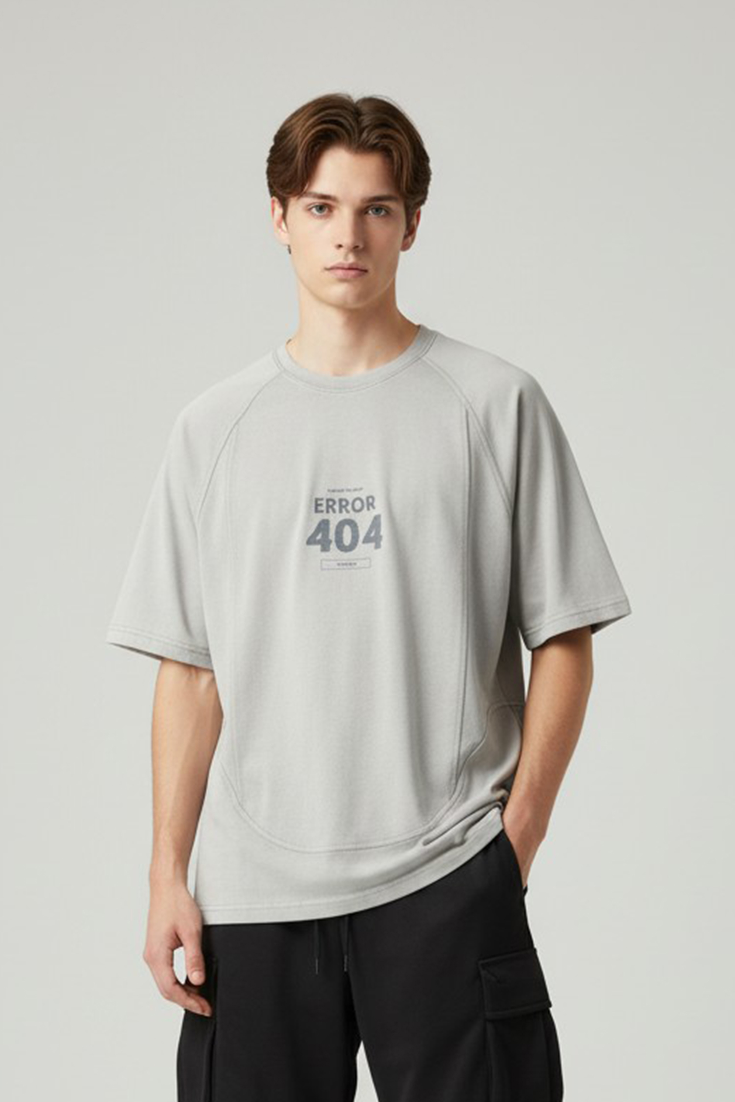 仿舊水洗 切割裁線短袖上衣