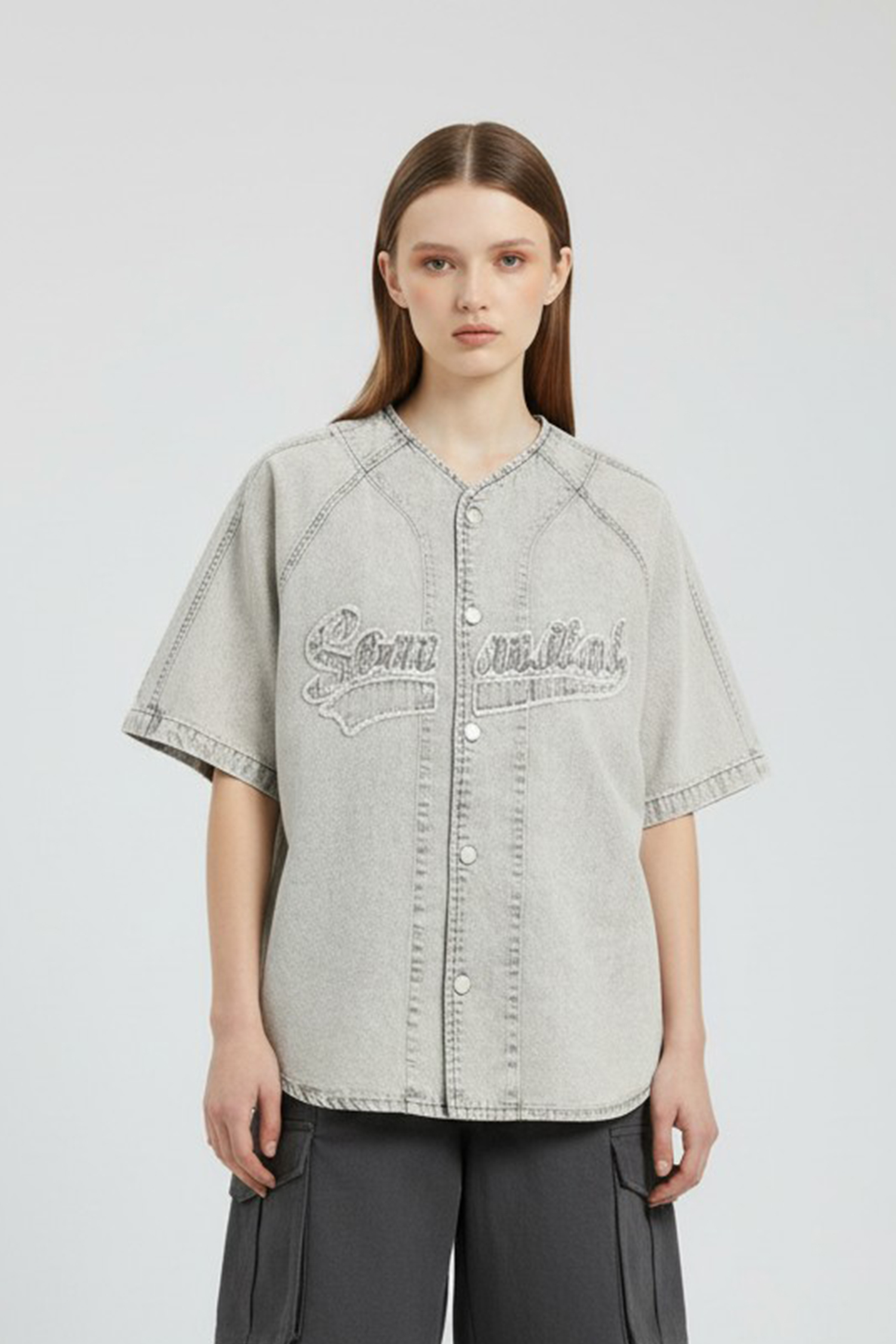 復古棒球牛仔罩衫