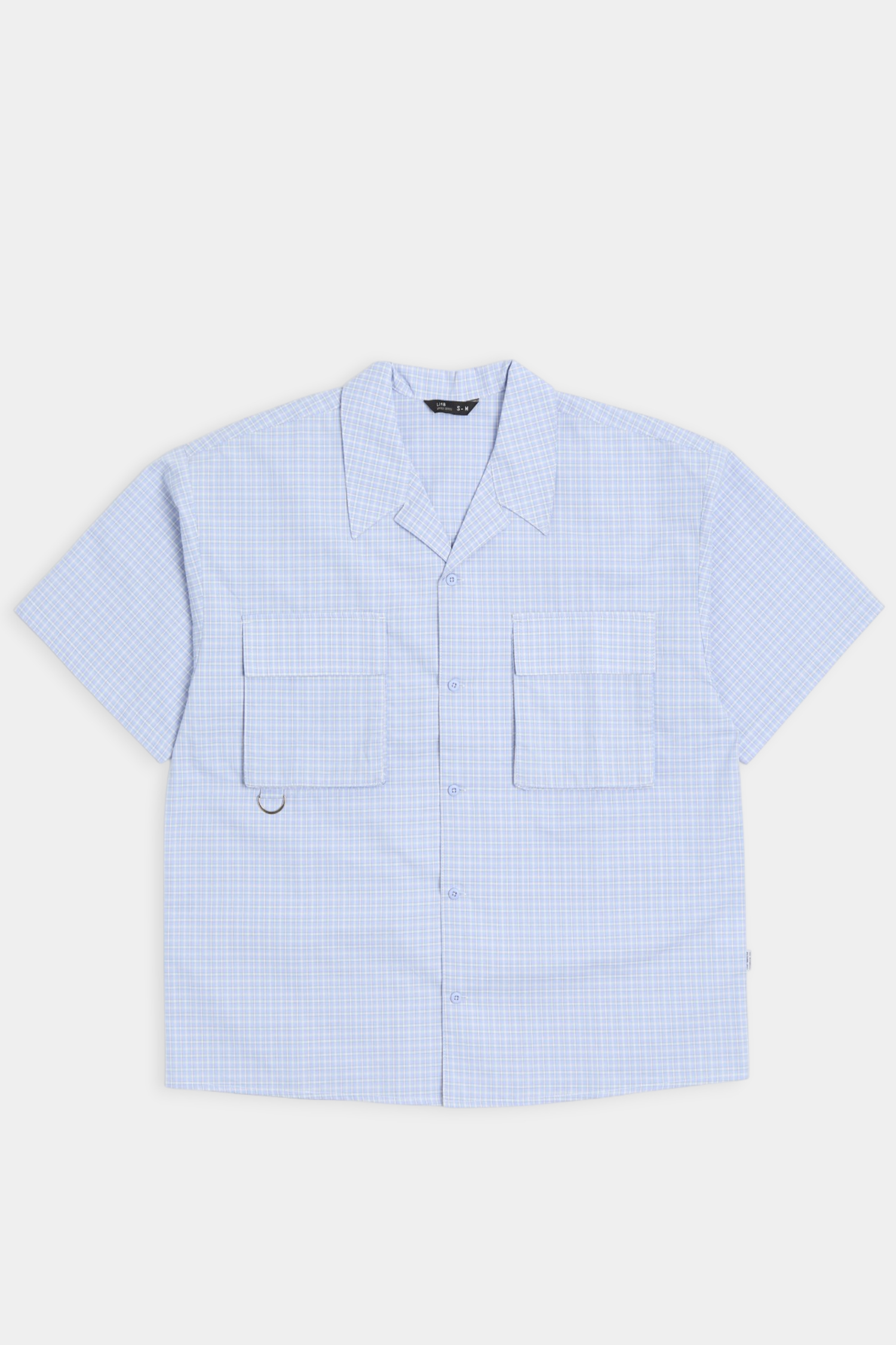 清新小格 翻領短袖襯衫