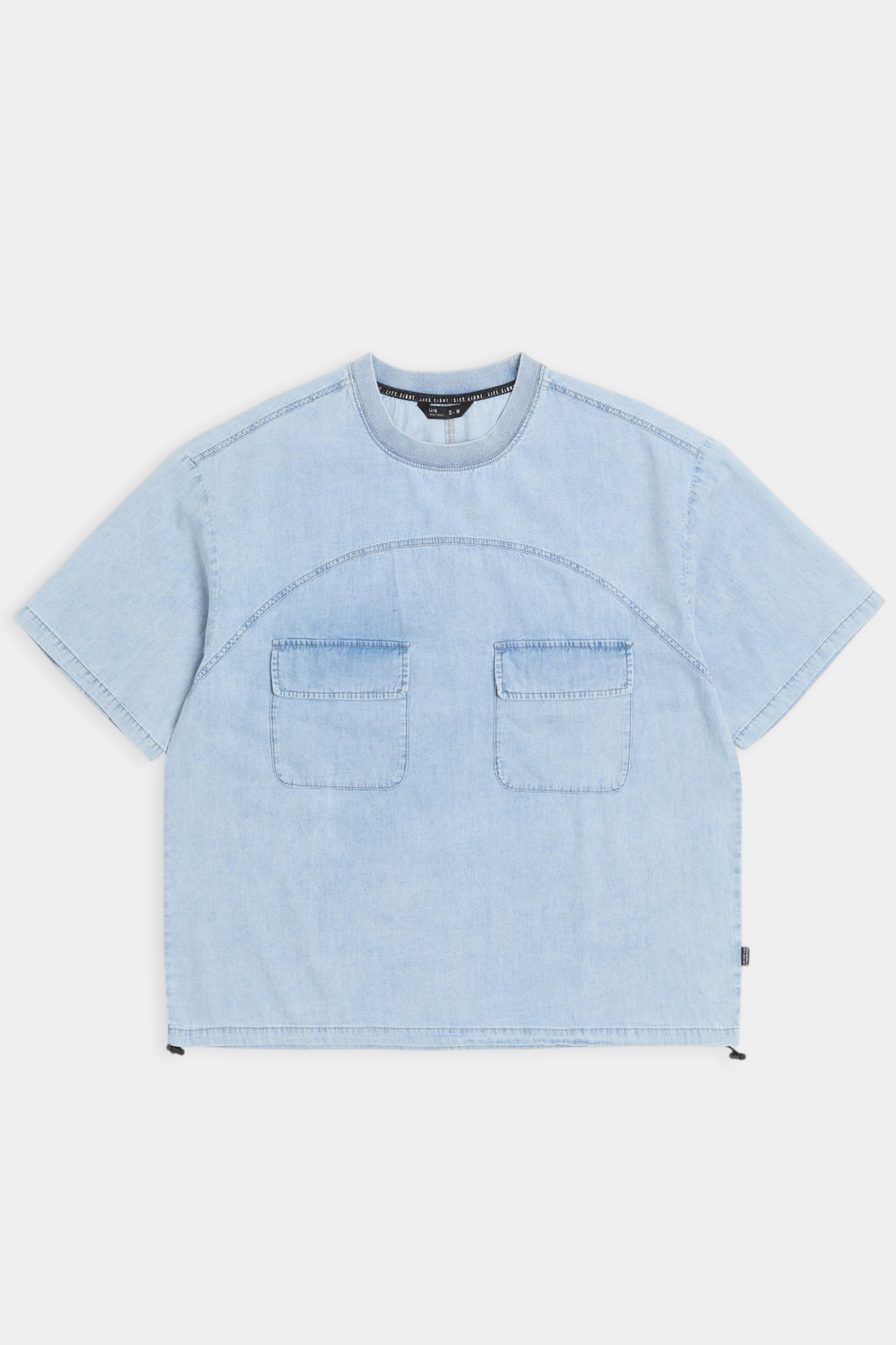 輕薄冰涼 牛仔短袖襯衫