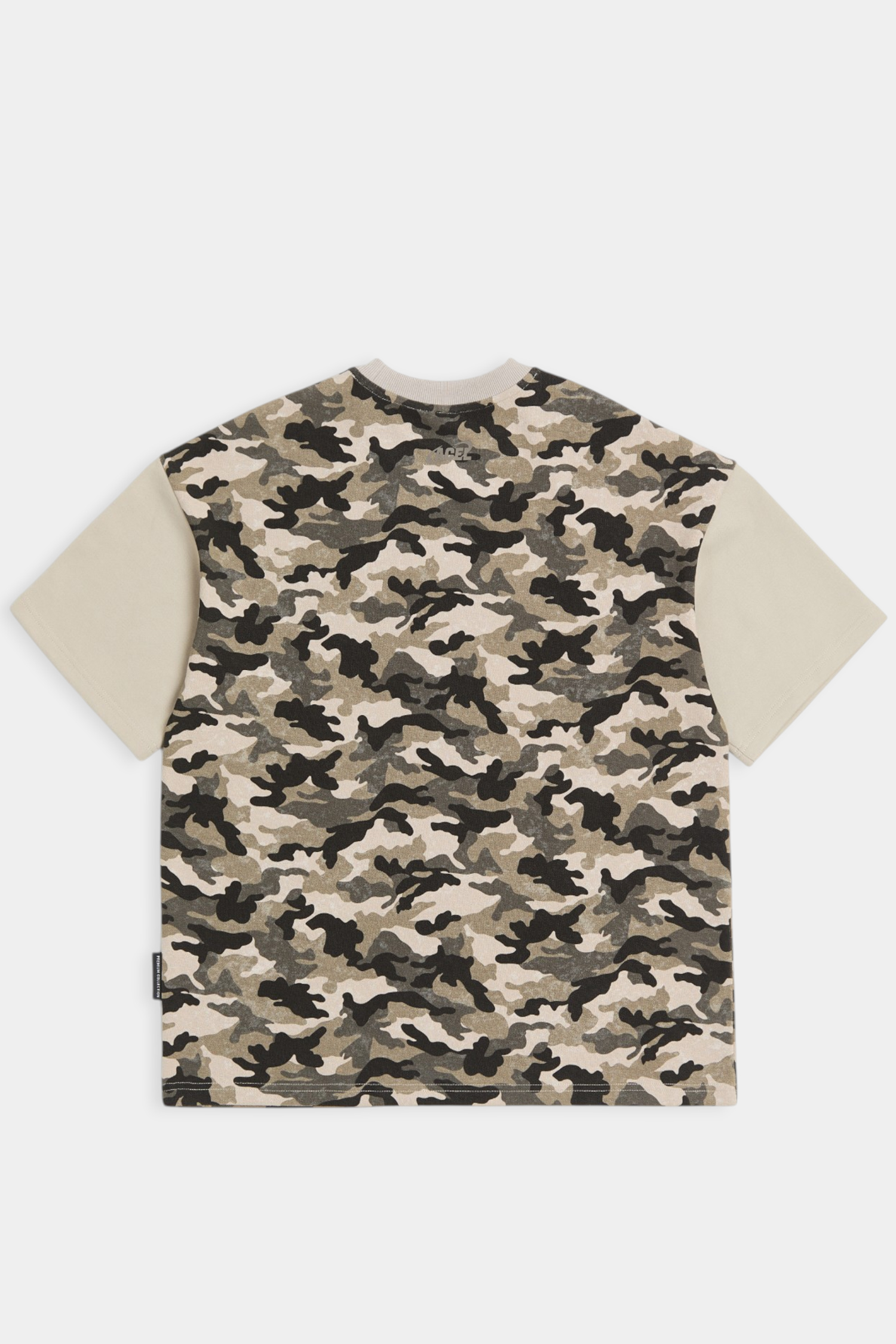 仿舊迷彩 拼色短袖上衣