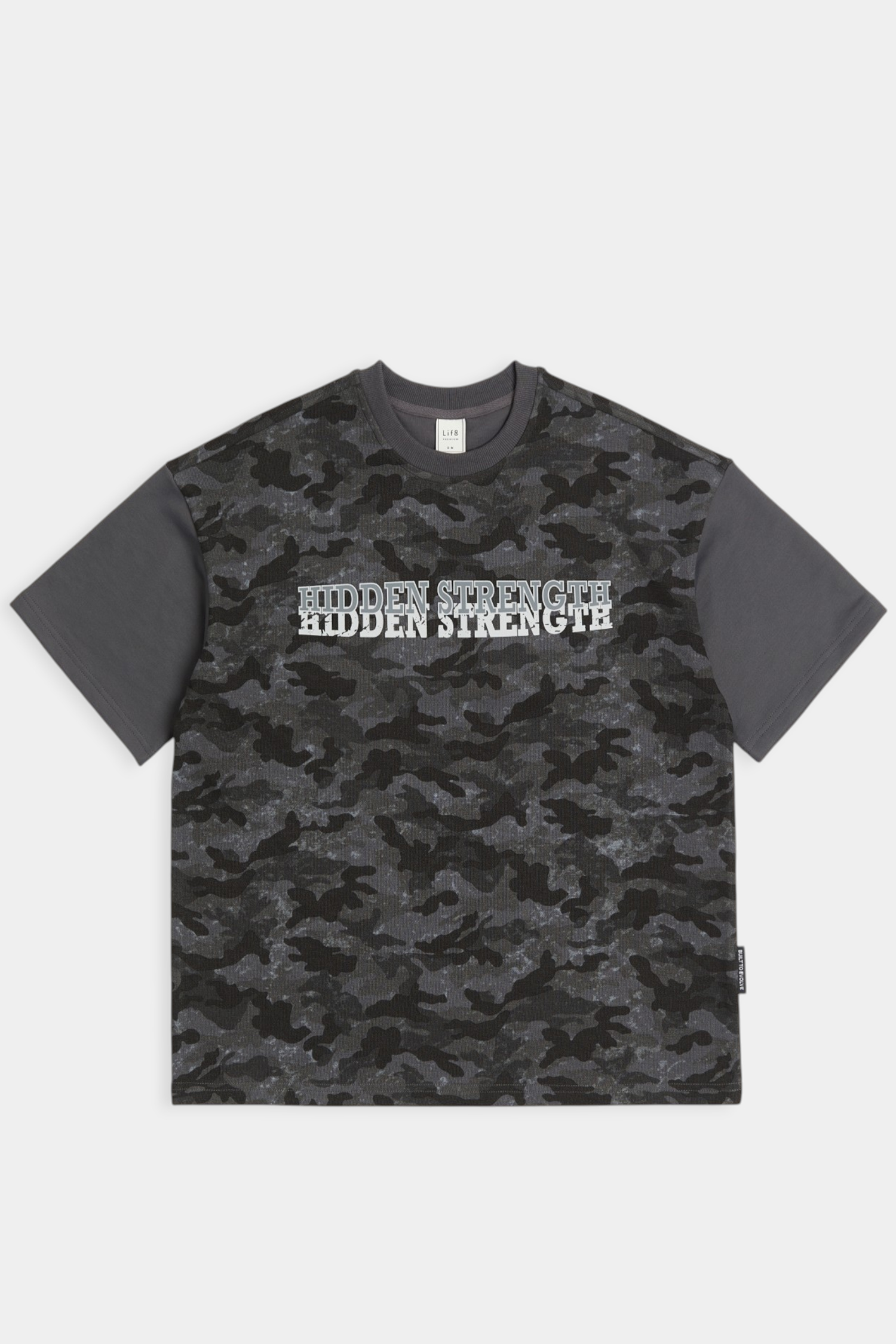 仿舊迷彩 拼色短袖上衣