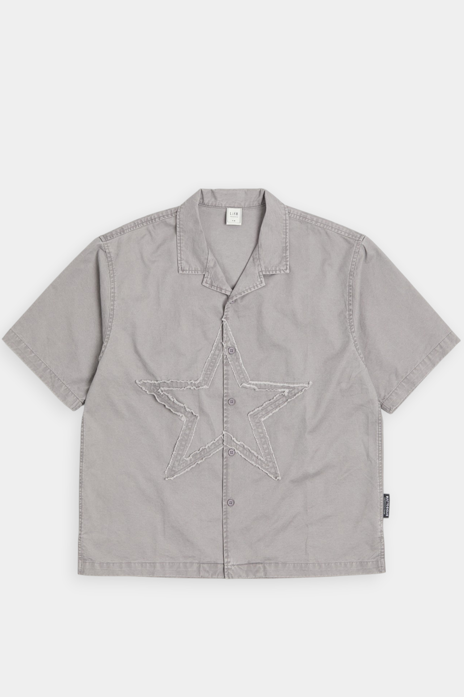 復古仿舊 貼布繡短袖襯衫