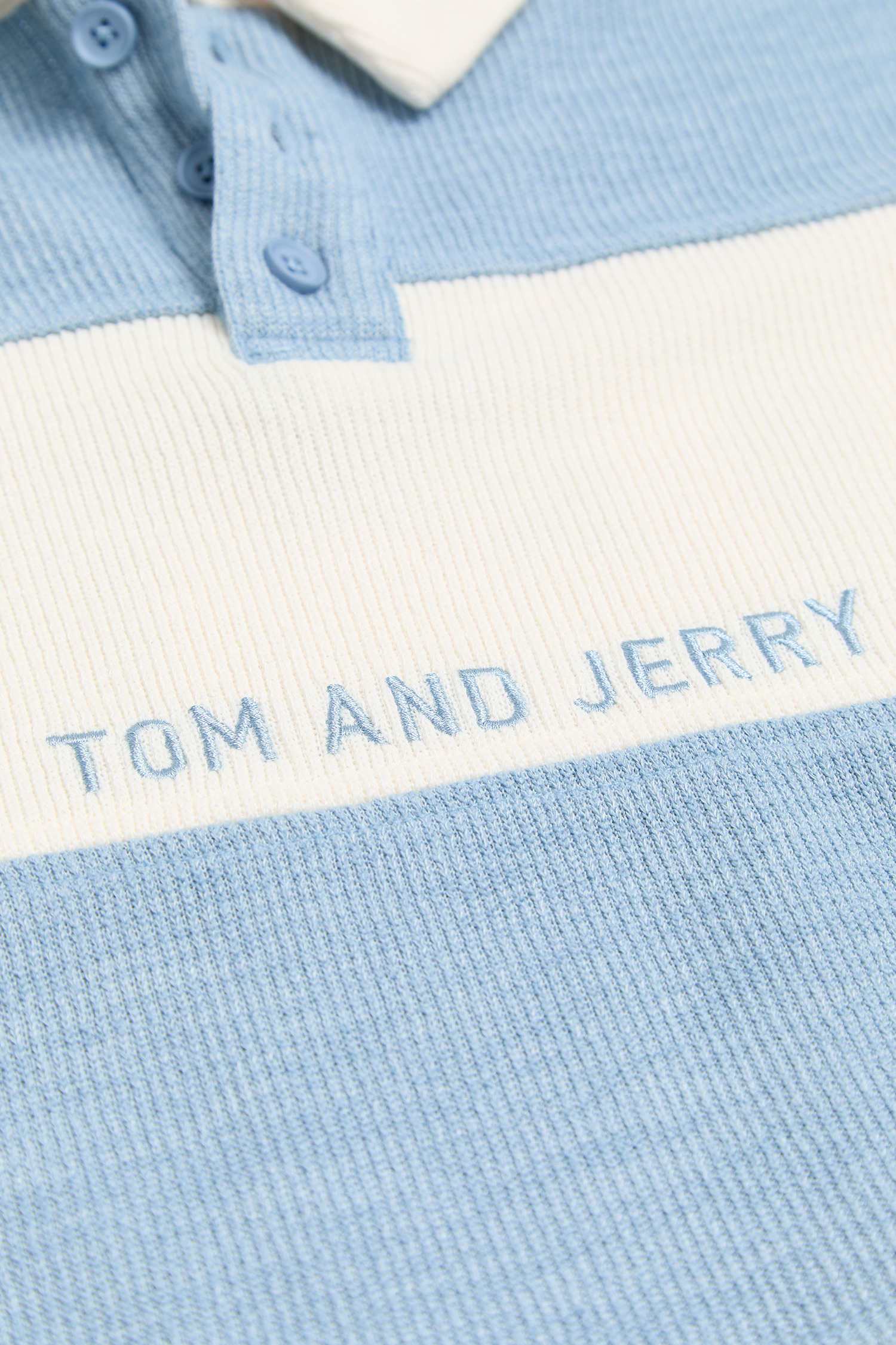 TOM AND JERRY 條紋POLO長袖上衣