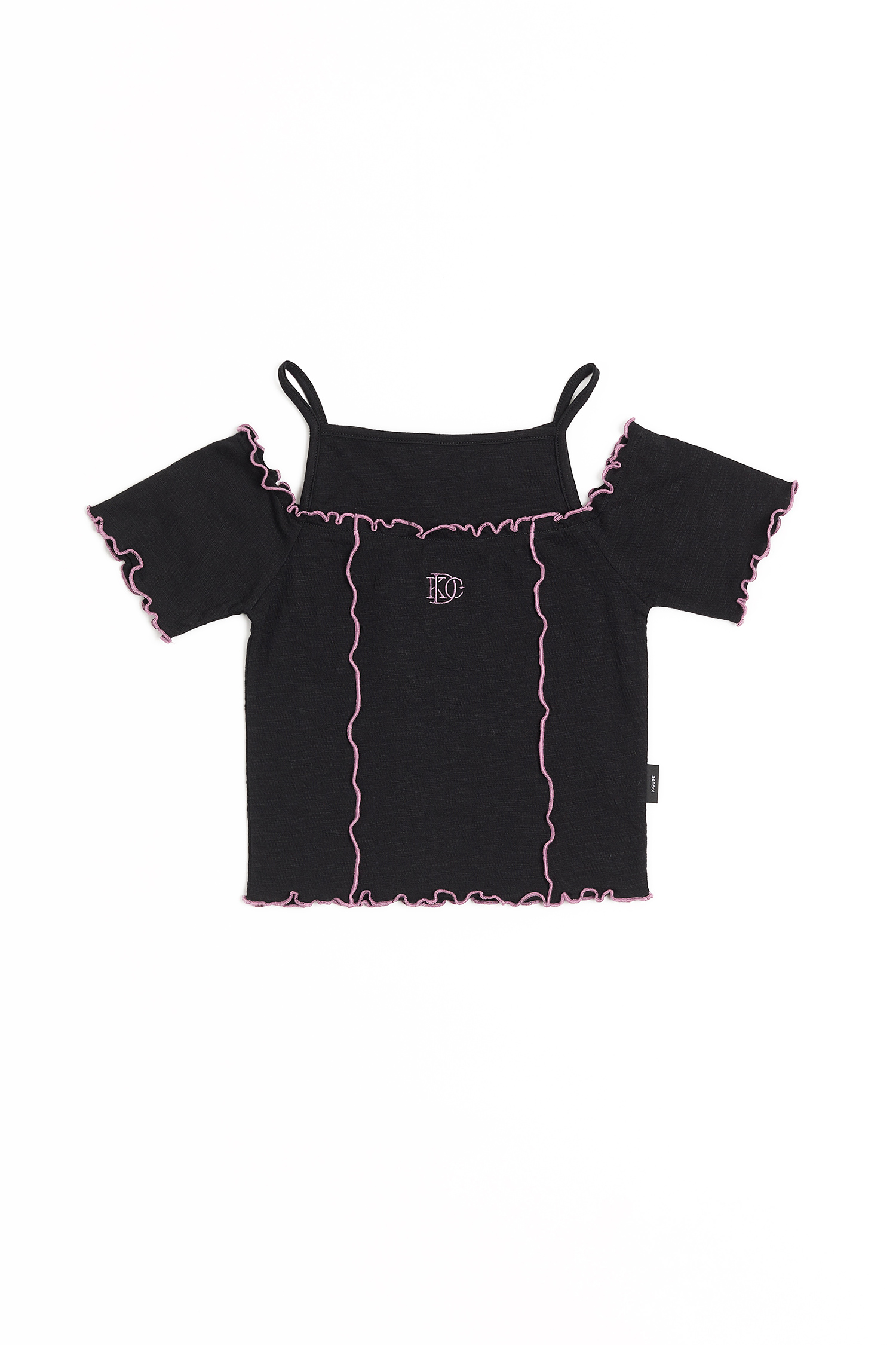 K:CODE 撞色捲邊 合身上衣(女)