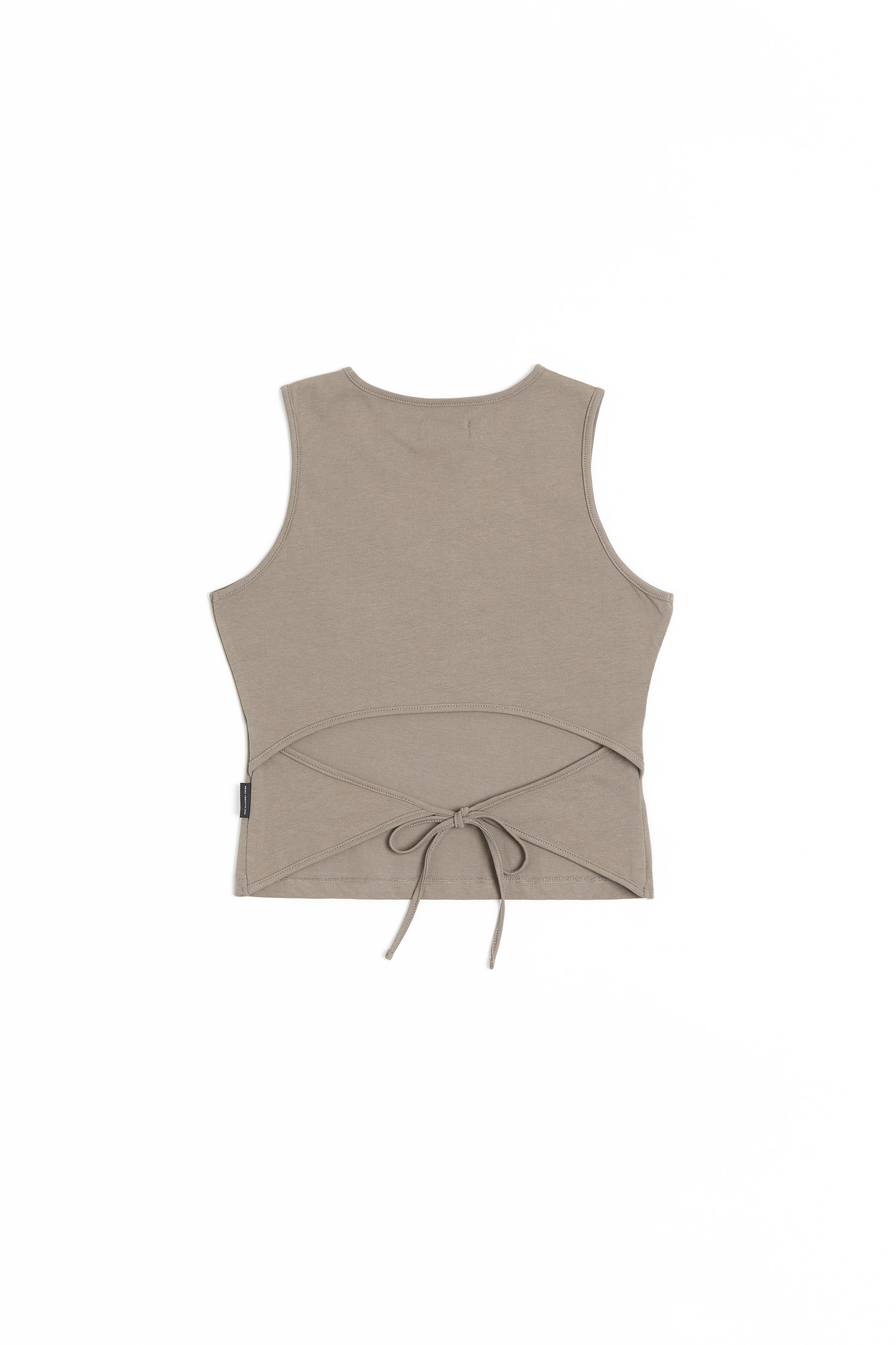 LOGO電繡 後簍空綁帶背心(女)